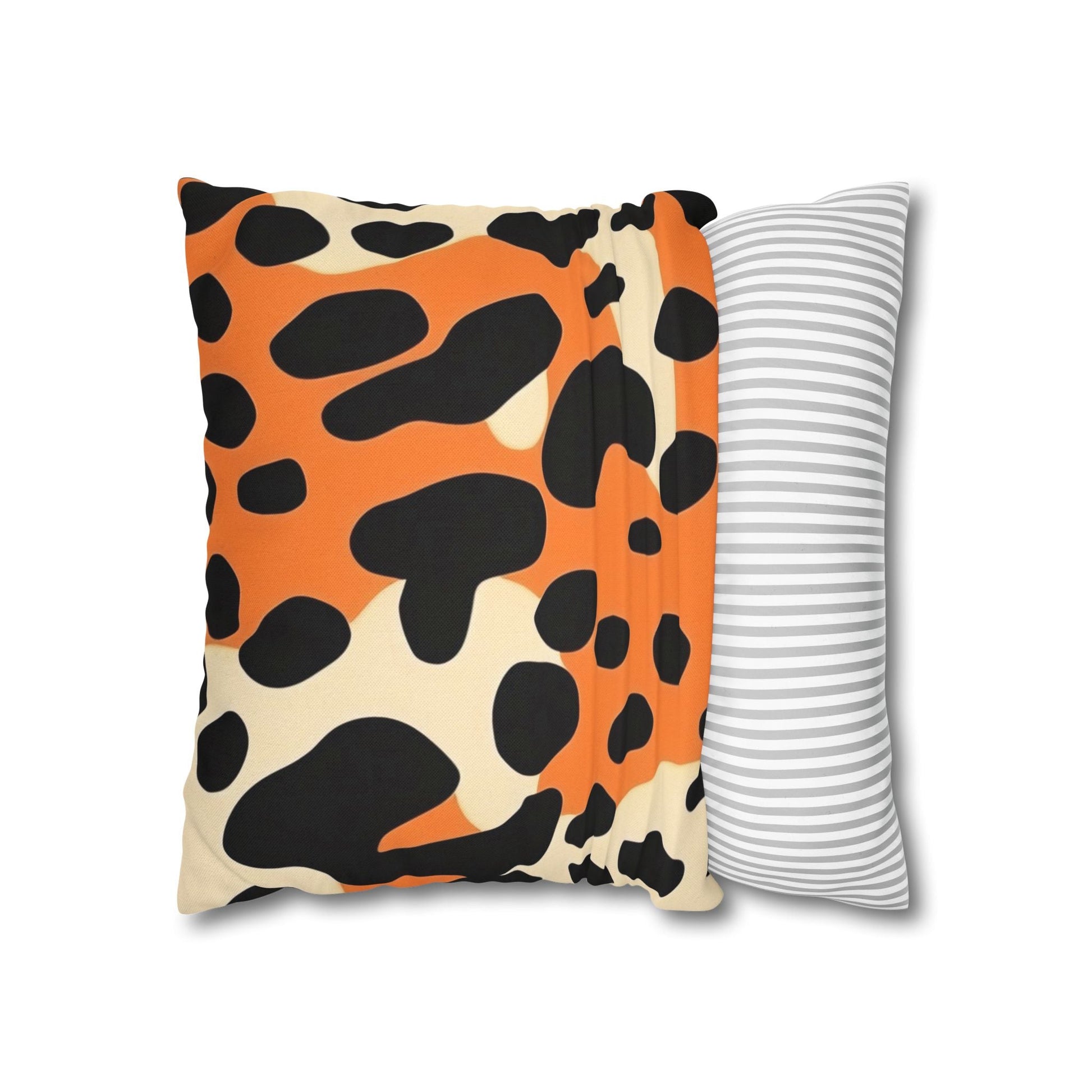 Orange Dalmatian Print Throw Pillow, Artsulli - Art is Long, Life is Short, Home Decor, , , , , , , 