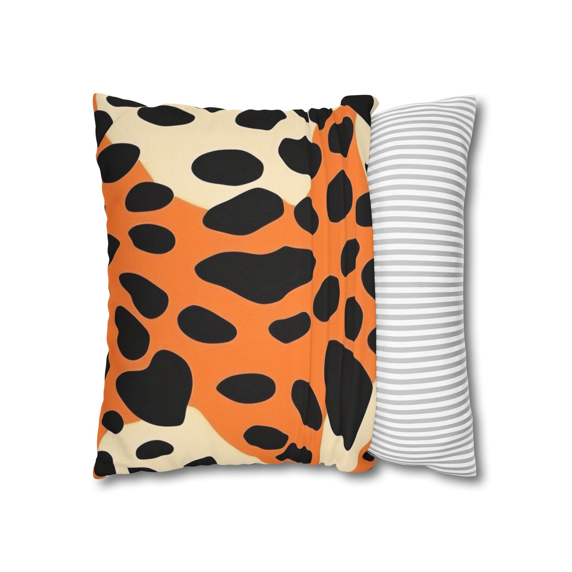 Orange Dalmatian Print Throw Pillow, Artsulli - Art is Long, Life is Short, Home Decor, , , , , , , 