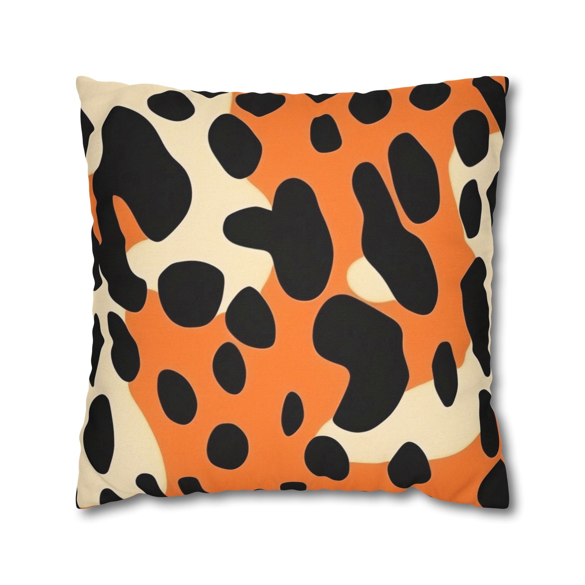Orange Dalmatian Print Throw Pillow, Artsulli - Art is Long, Life is Short, Home Decor, Size, 20" × 20", , , , , 27362360931173380562