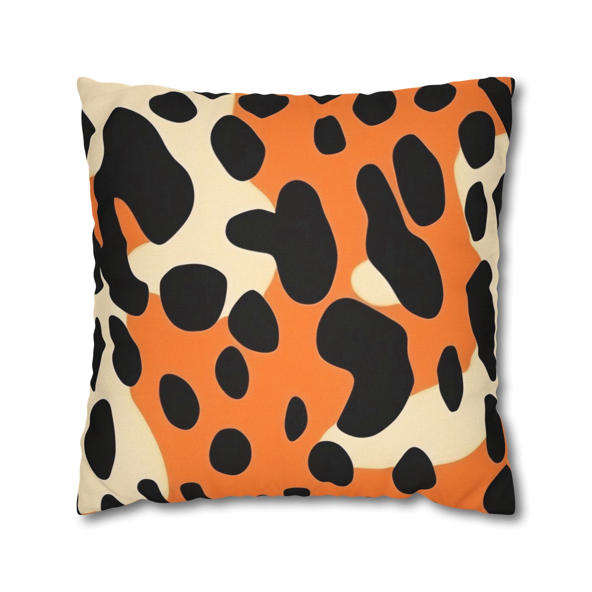 Orange Dalmatian Print Throw Pillow, Artsulli - Art is Long, Life is Short, Home Decor, Size, 20" × 20", , , , , 27362360931173380562