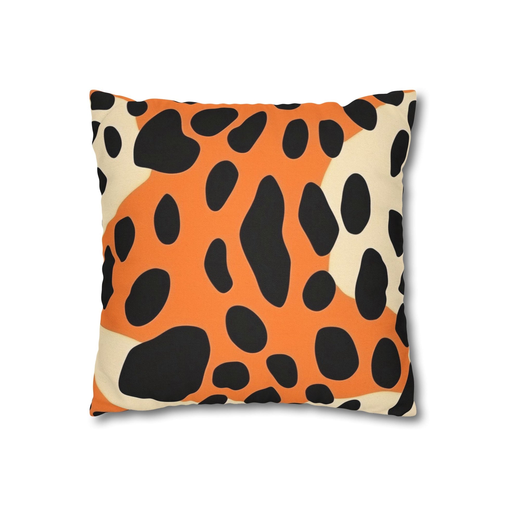 Orange Dalmatian Print Throw Pillow, Artsulli - Art is Long, Life is Short, Home Decor, , , , , , , 