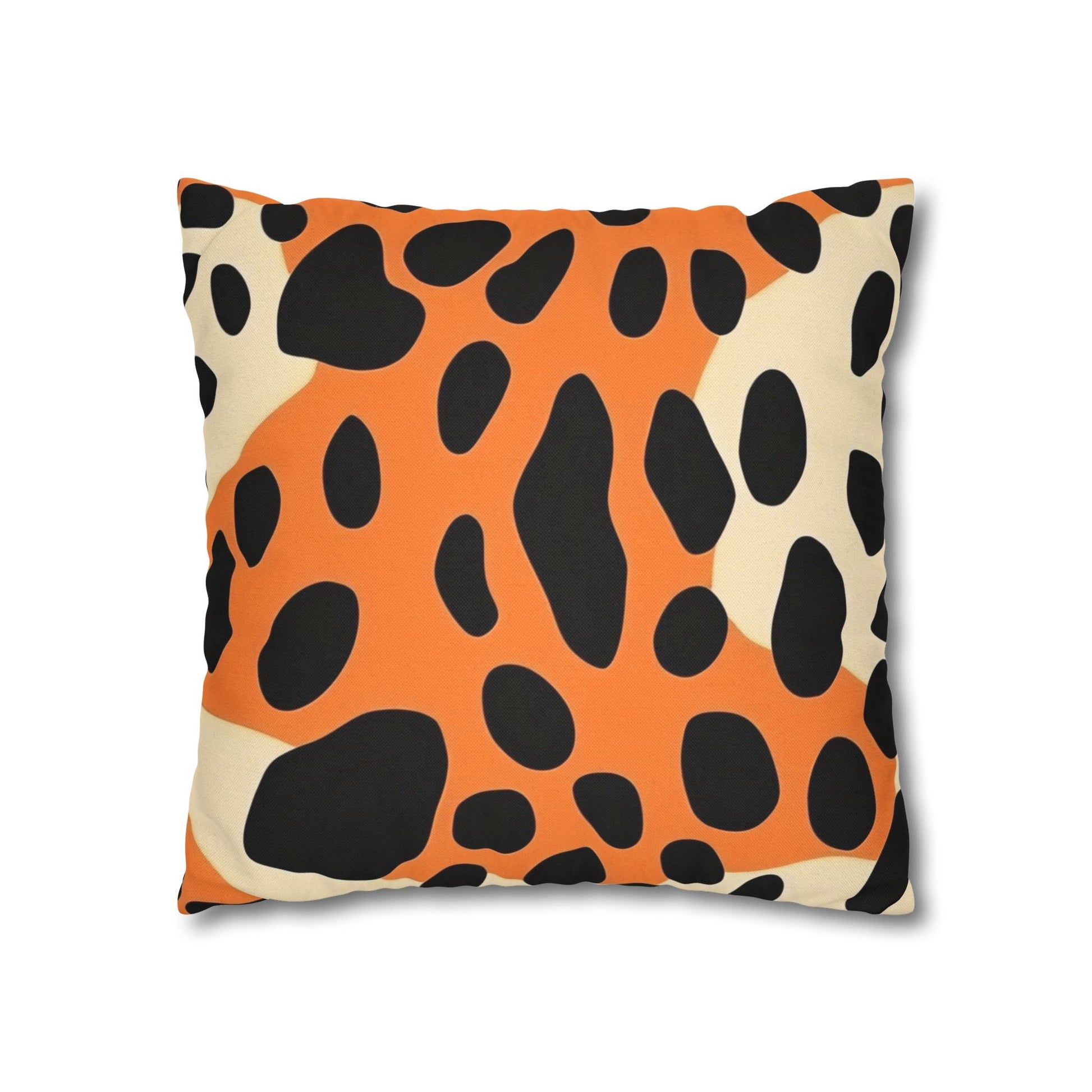 Orange Dalmatian Print Throw Pillow, Artsulli - Art is Long, Life is Short, Home Decor, , , , , , , 