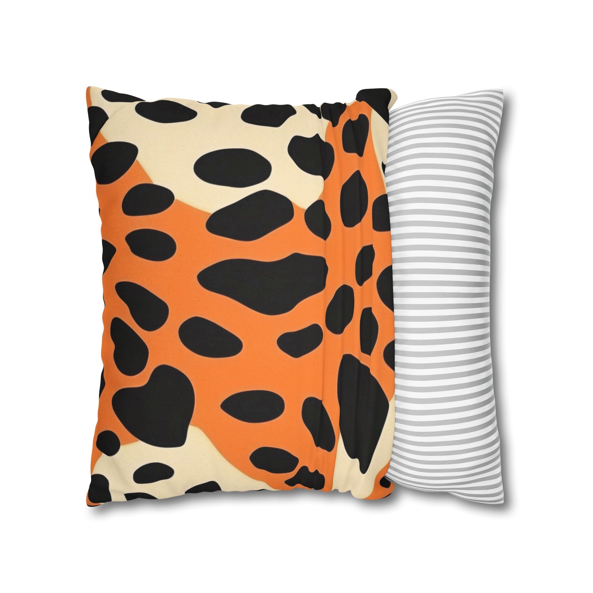 Orange Dalmatian Print Throw Pillow, Artsulli - Art is Long, Life is Short, Home Decor, , , , , , , 