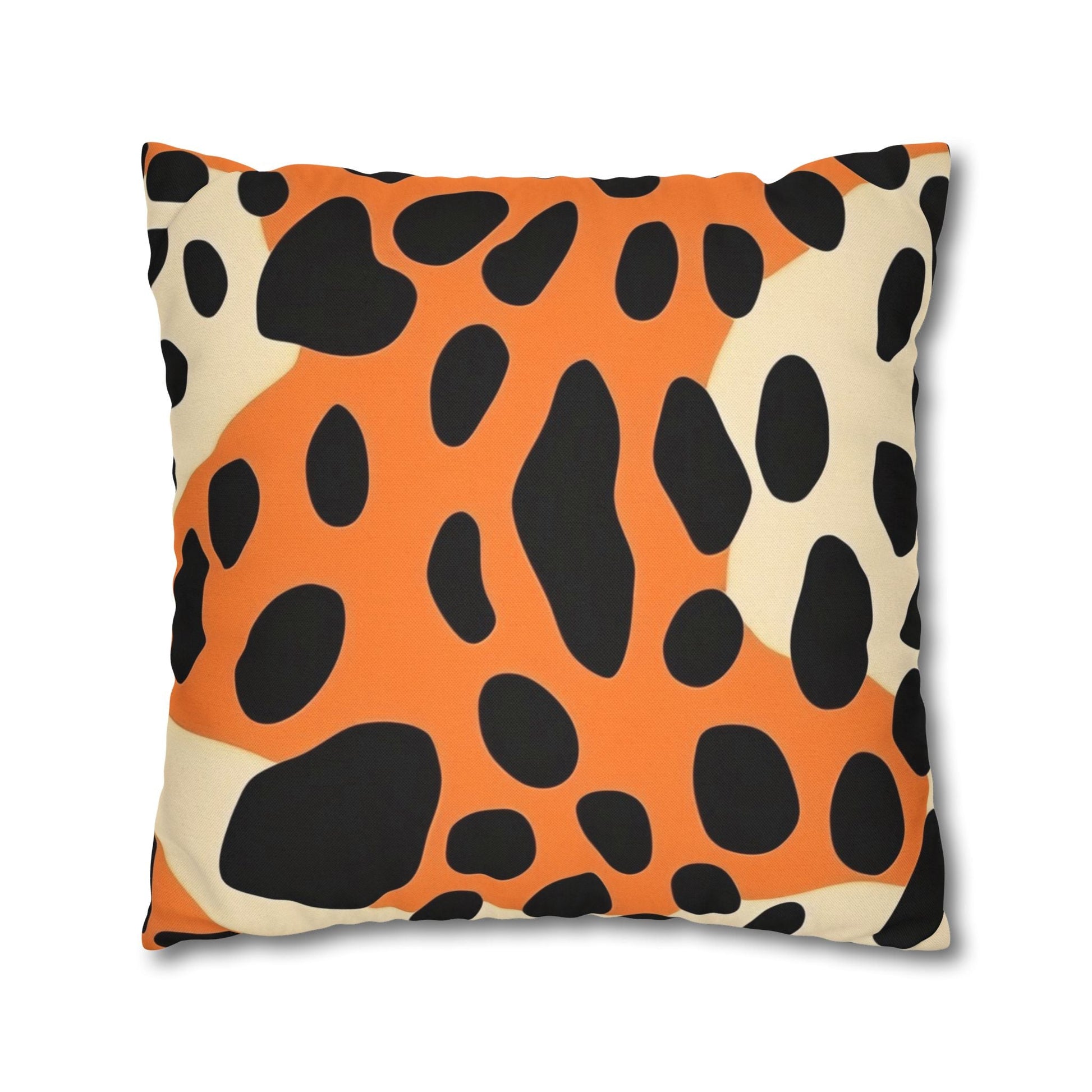 Orange Dalmatian Print Throw Pillow, Artsulli - Art is Long, Life is Short, Home Decor, , , , , , , 