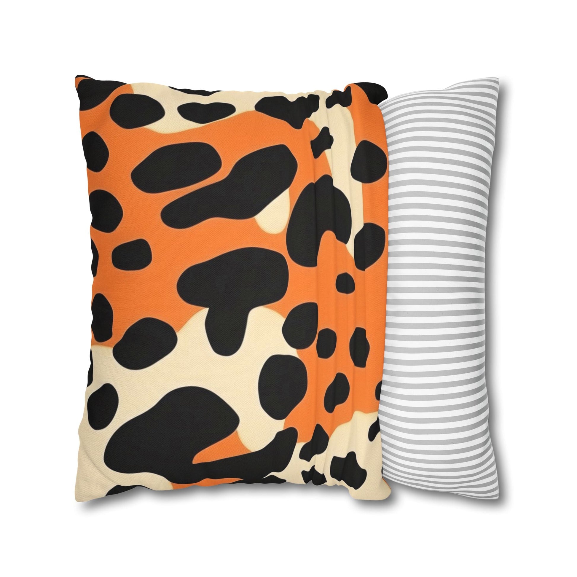 Orange Dalmatian Print Throw Pillow, Artsulli - Art is Long, Life is Short, Home Decor, , , , , , , 
