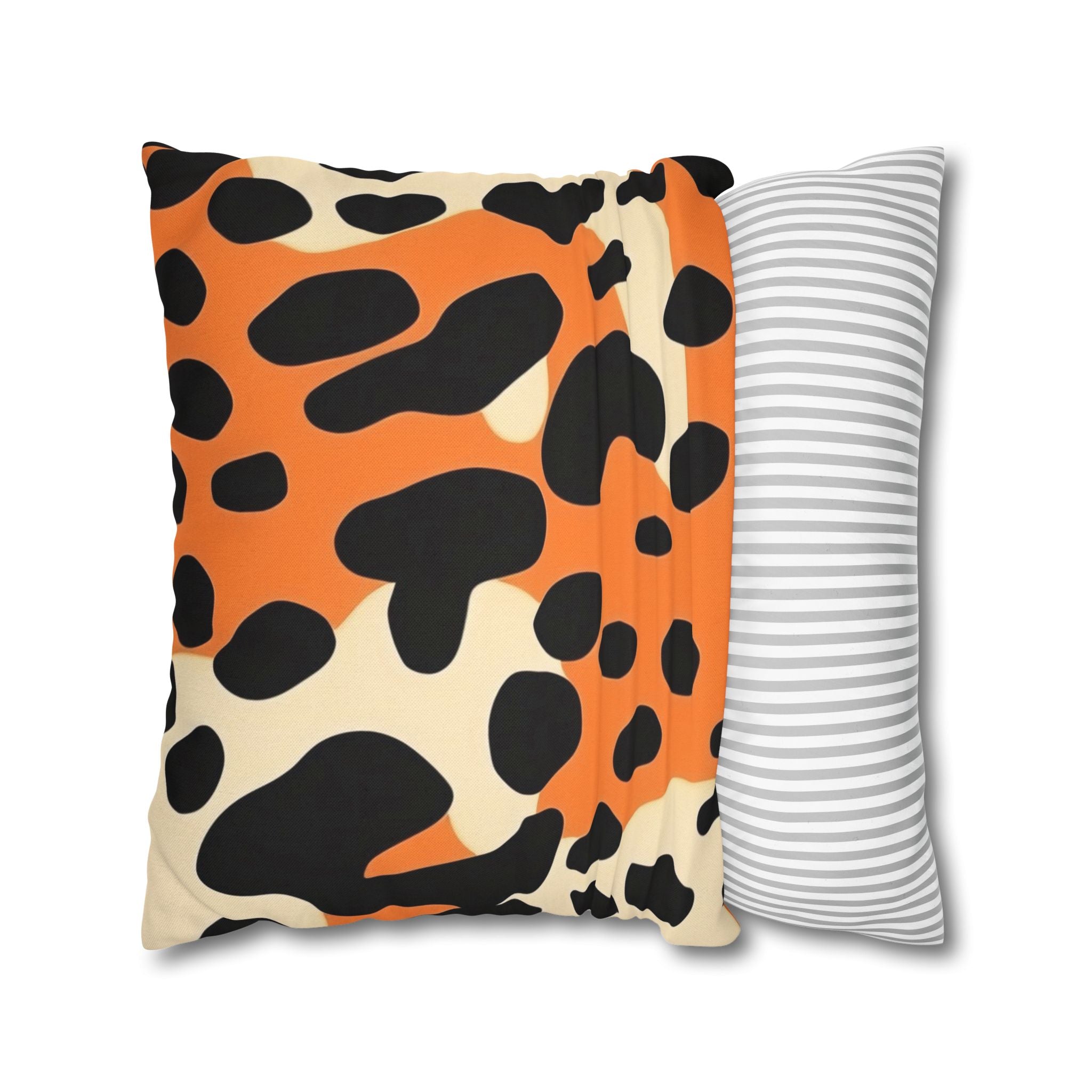 Orange Dalmatian Print Throw Pillow, Artsulli - Art is Long, Life is Short, Home Decor, , , , , , , 