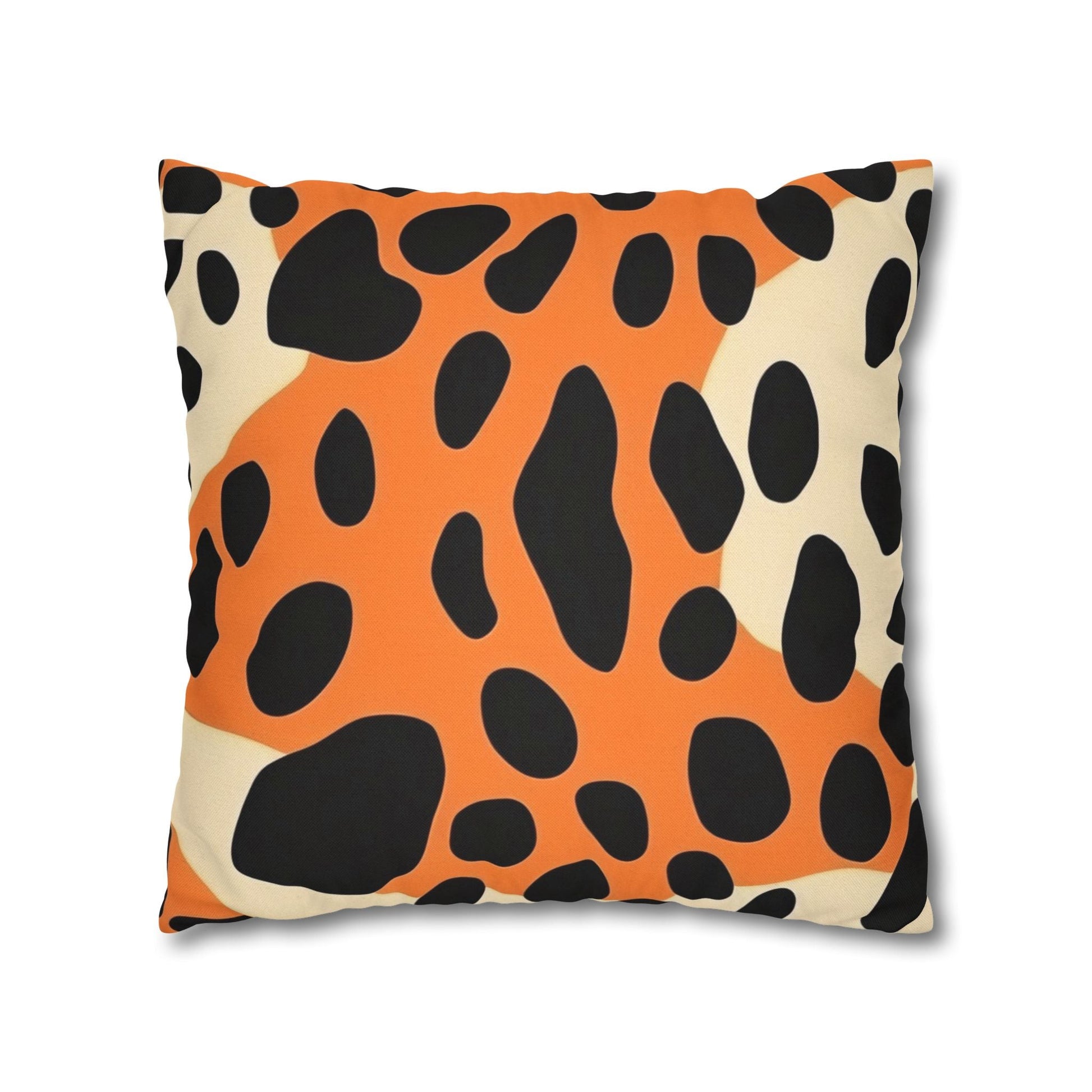 Orange Dalmatian Print Throw Pillow, Artsulli - Art is Long, Life is Short, Home Decor, , , , , , , 