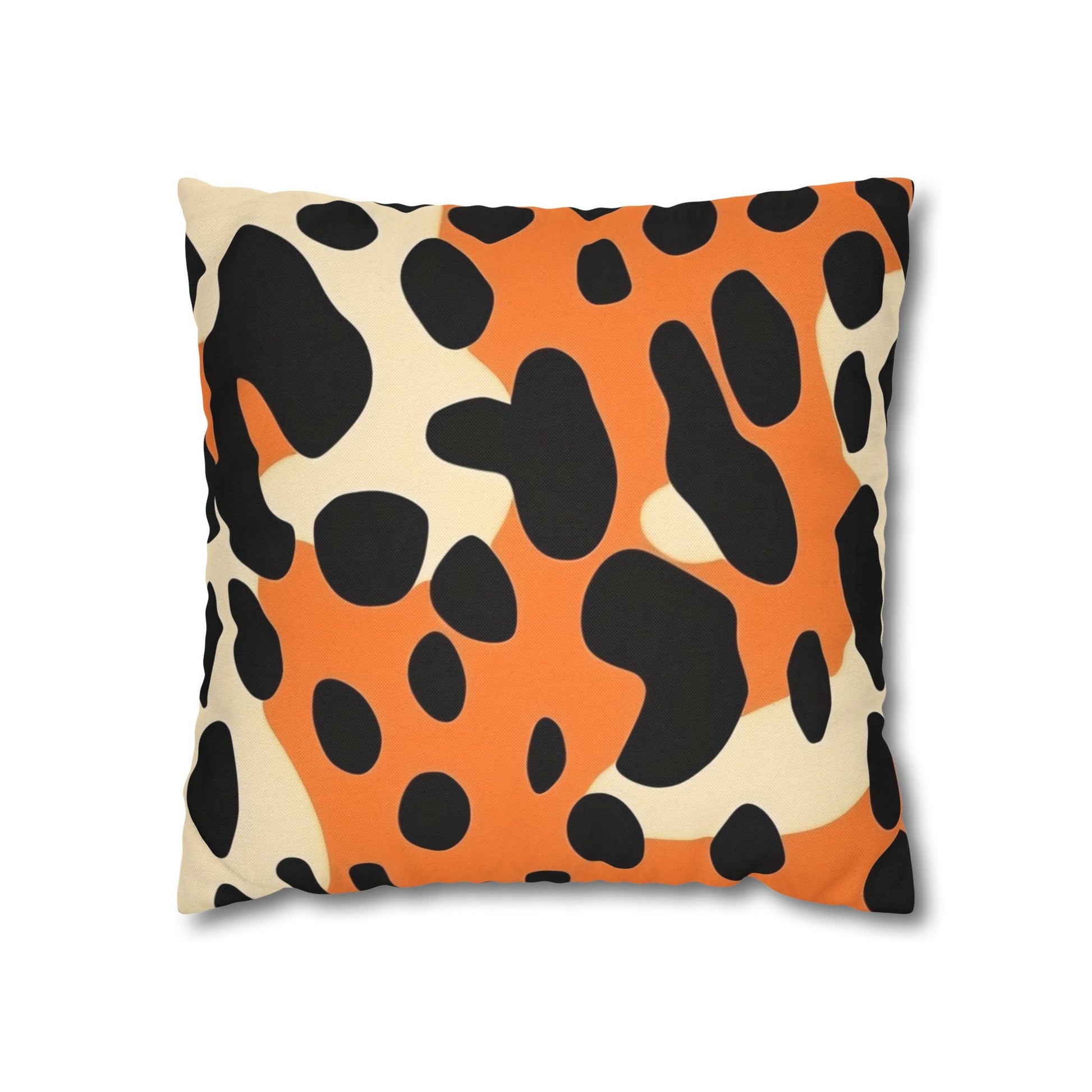 Orange Dalmatian Print Throw Pillow, Artsulli - Art is Long, Life is Short, Home Decor, Size, 16" × 16", , , , , 12927756958413841325