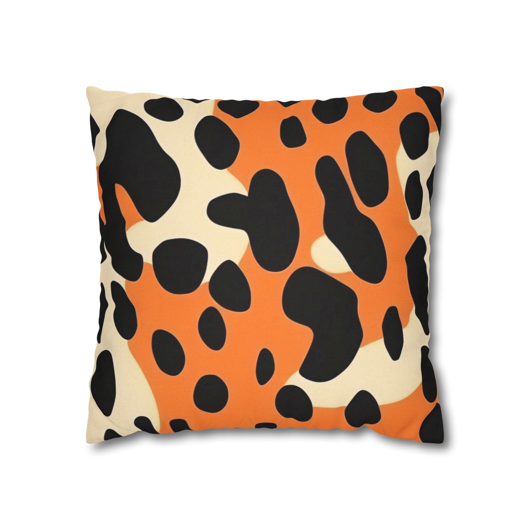 Orange Dalmatian Print Throw Pillow, Artsulli - Art is Long, Life is Short, Home Decor, Size, 16" × 16", , , , , 12927756958413841325