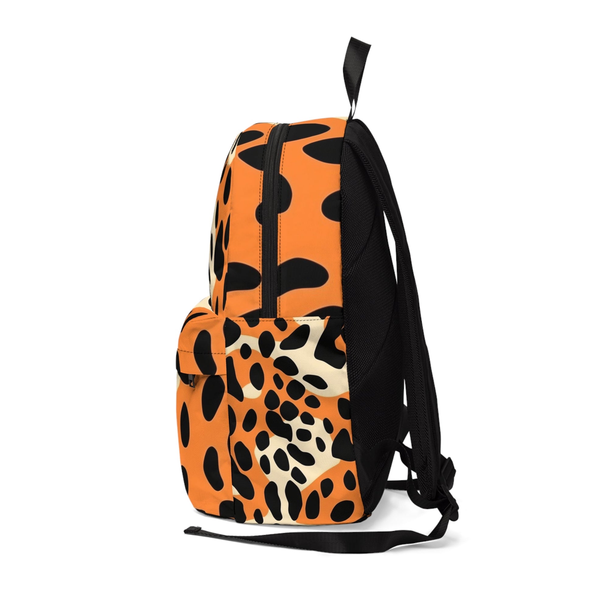 Orange Leopard Print Backpack, Artsulli - Art is Long, Life is Short, Bags, , , , , , , 