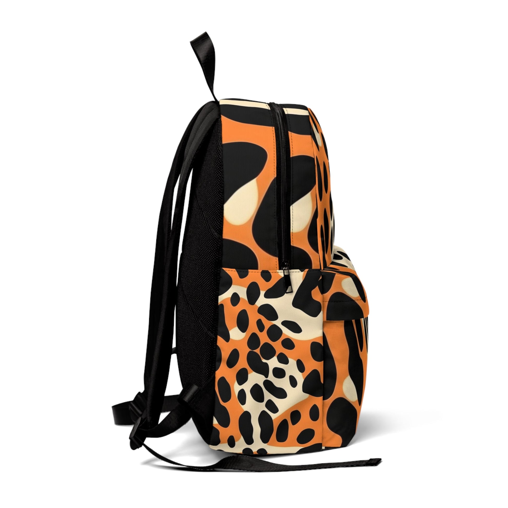 Orange Leopard Print Backpack, Artsulli - Art is Long, Life is Short, Bags, , , , , , , 