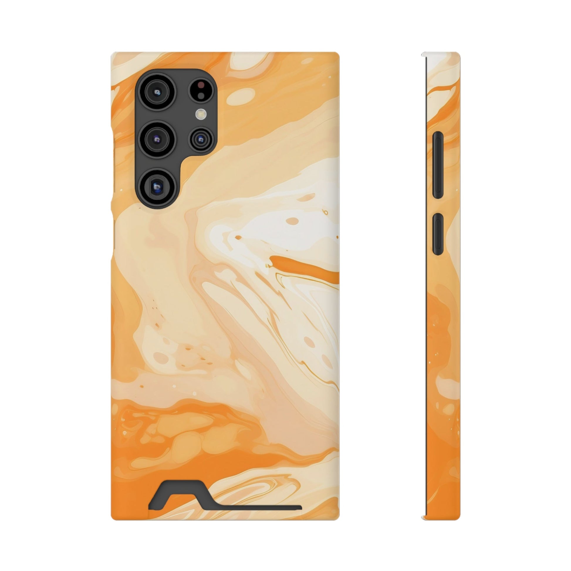 Orange Marble Cardholder Case, Artsulli - Art is Long, Life is Short, Phone Case, Size, Samsung Galaxy S22 Ultra, Surface, Matte, Shape, Without gift packaging, 17373961080131612671