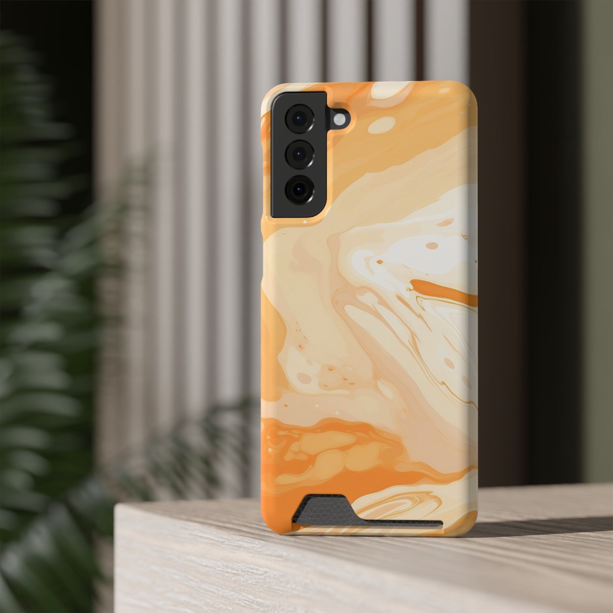 Orange Marble Cardholder Case, Artsulli - Art is Long, Life is Short, Phone Case, , , , , , , 