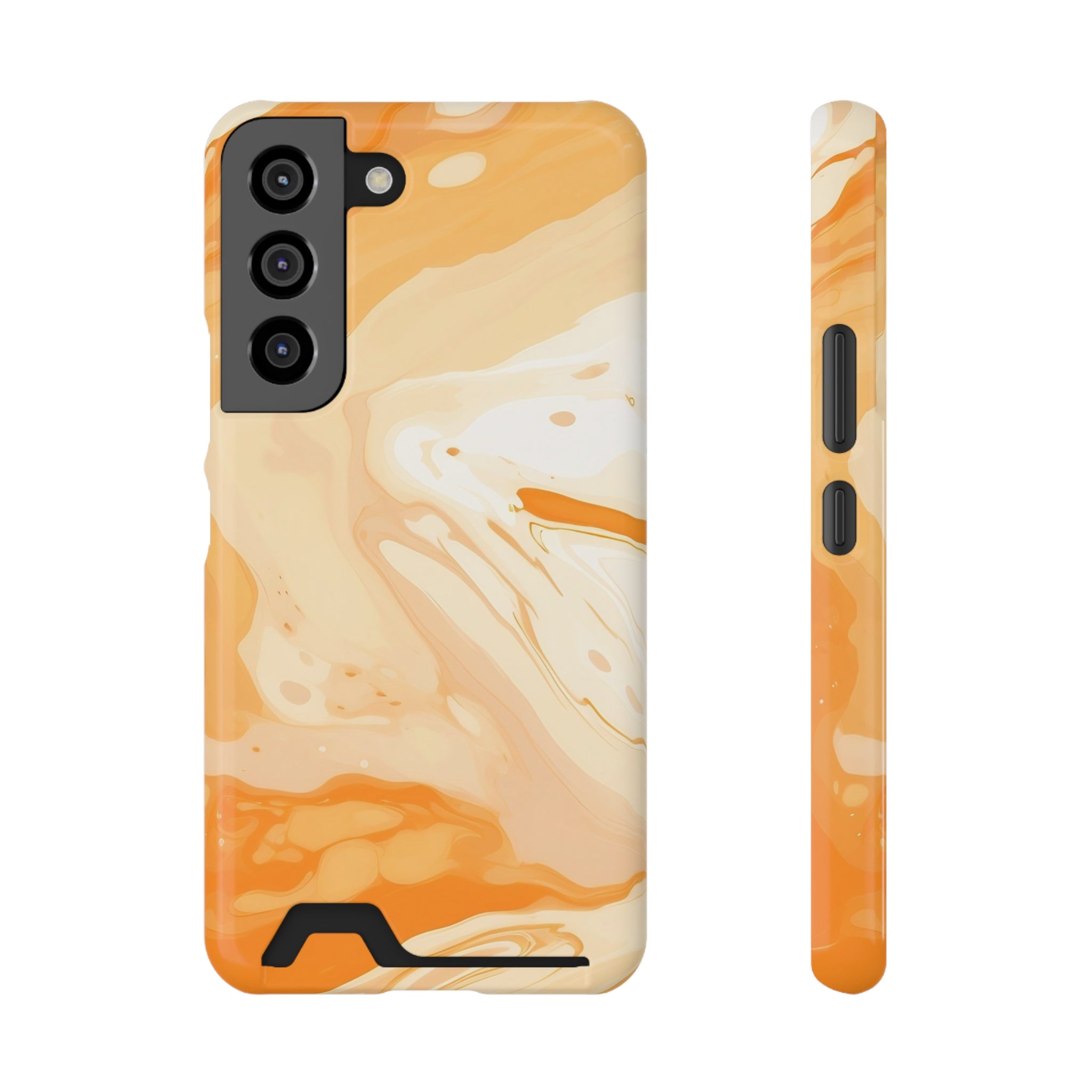 Orange Marble Cardholder Case, Artsulli - Art is Long, Life is Short, Phone Case, Size, Samsung Galaxy S22, Surface, Glossy, Shape, Without gift packaging, 24411762695076217205