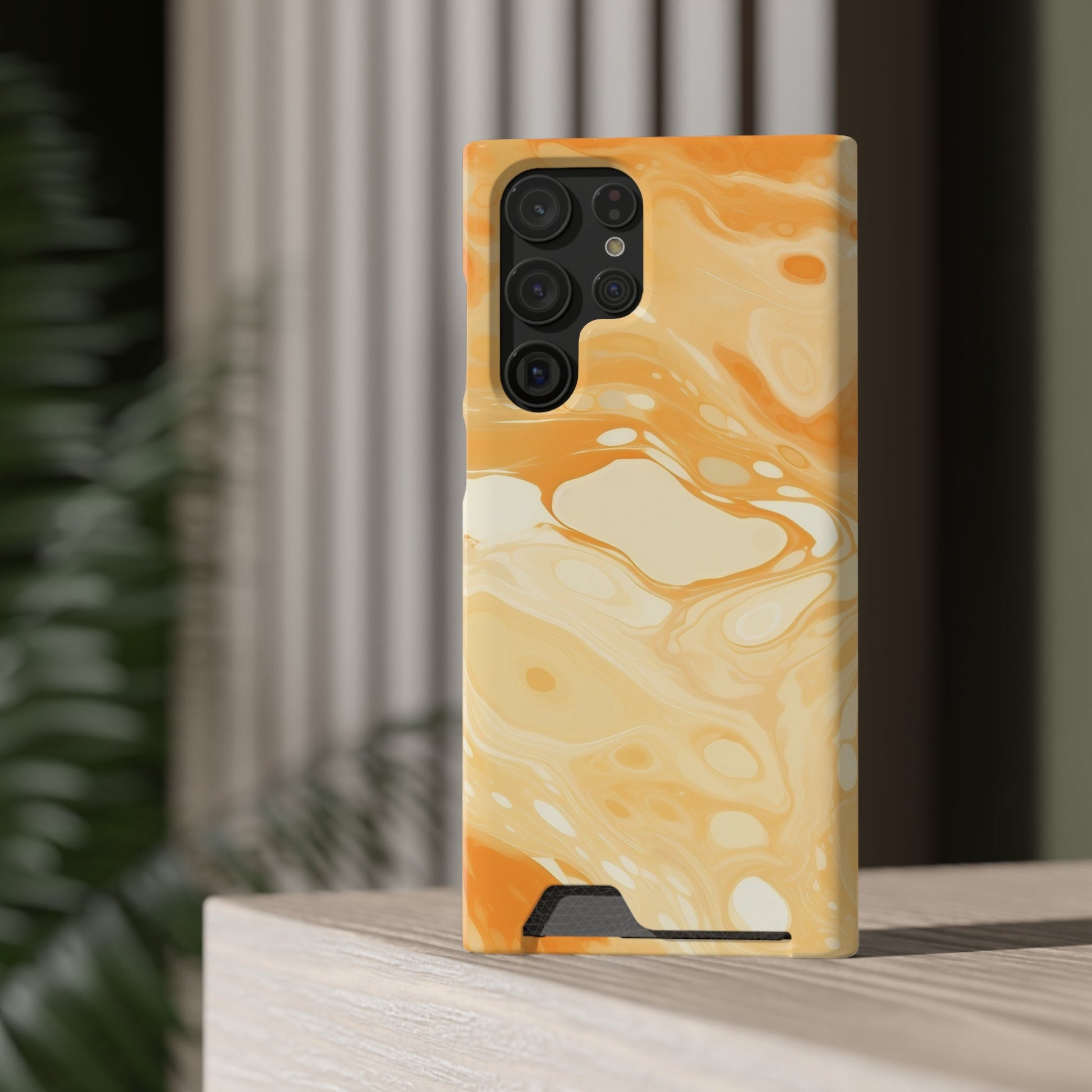 Orange Marble Cardholder Phone Case, Artsulli - Art is Long, Life is Short, Phone Case, , , , , , , 