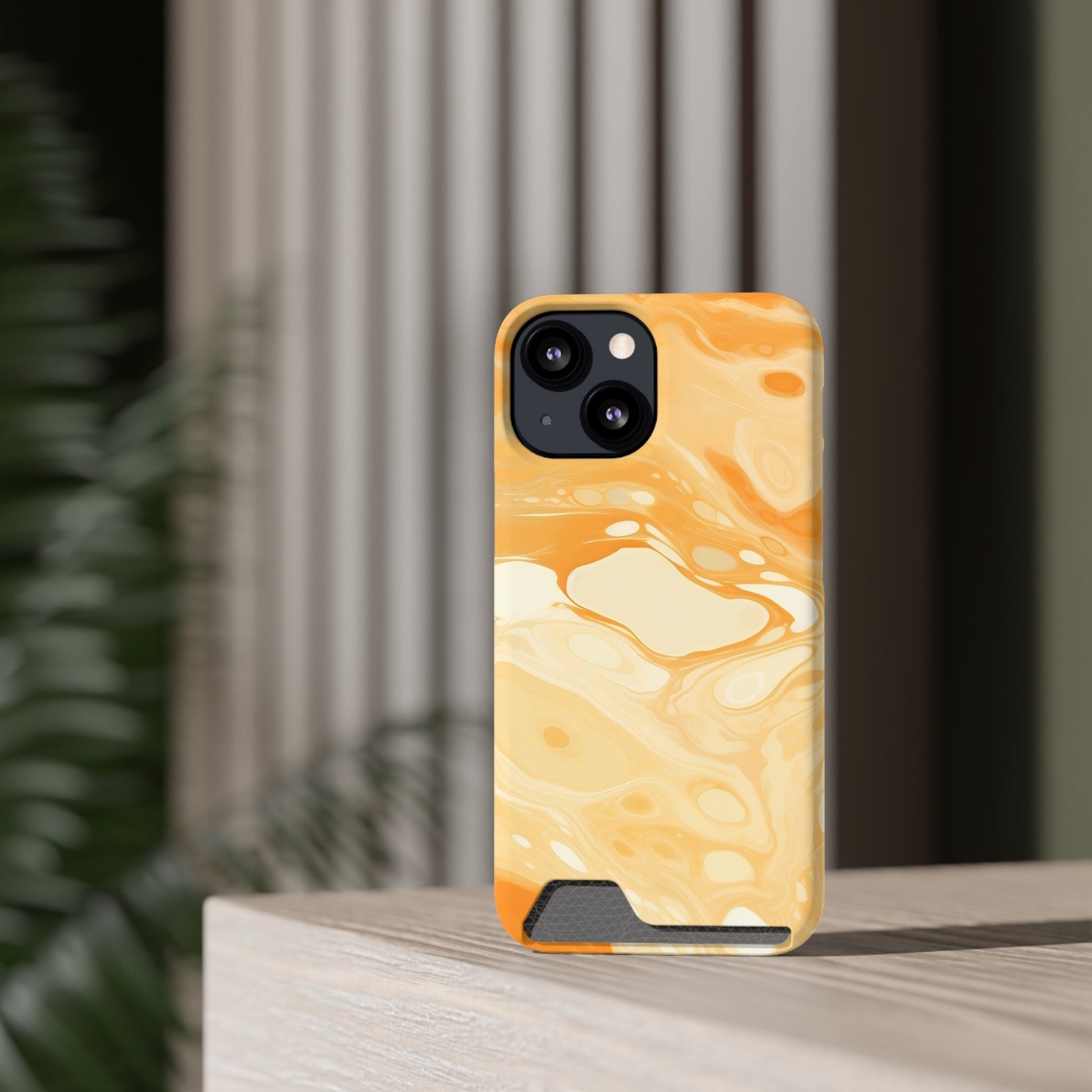 Orange Marble Cardholder Phone Case, Artsulli - Art is Long, Life is Short, Phone Case, , , , , , , 