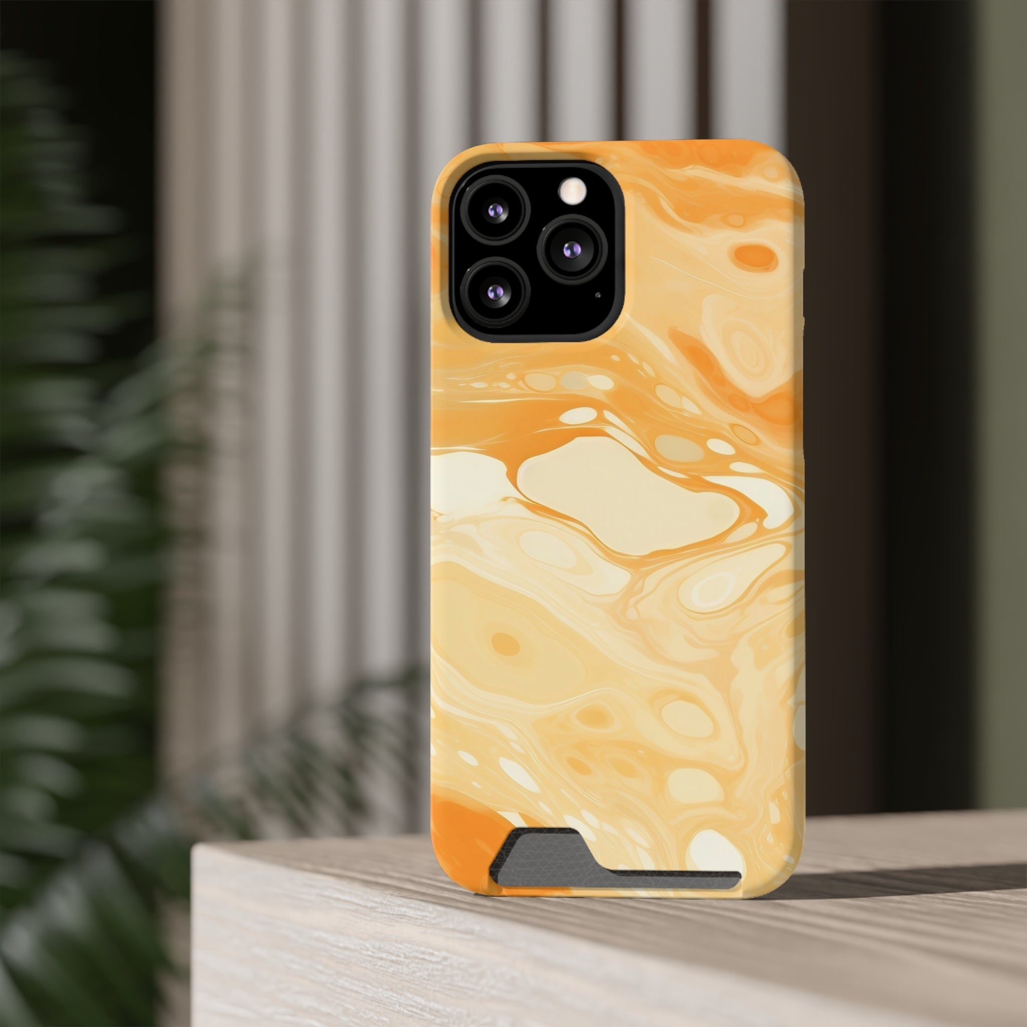 Orange Marble Cardholder Phone Case, Artsulli - Art is Long, Life is Short, Phone Case, , , , , , , 