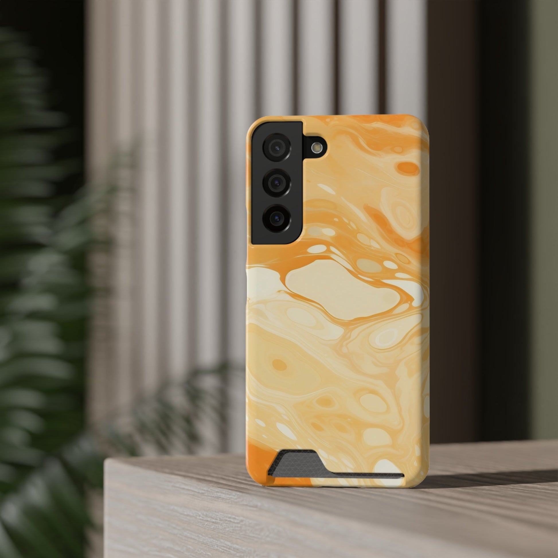 Orange Marble Cardholder Phone Case, Artsulli - Art is Long, Life is Short, Phone Case, , , , , , , 