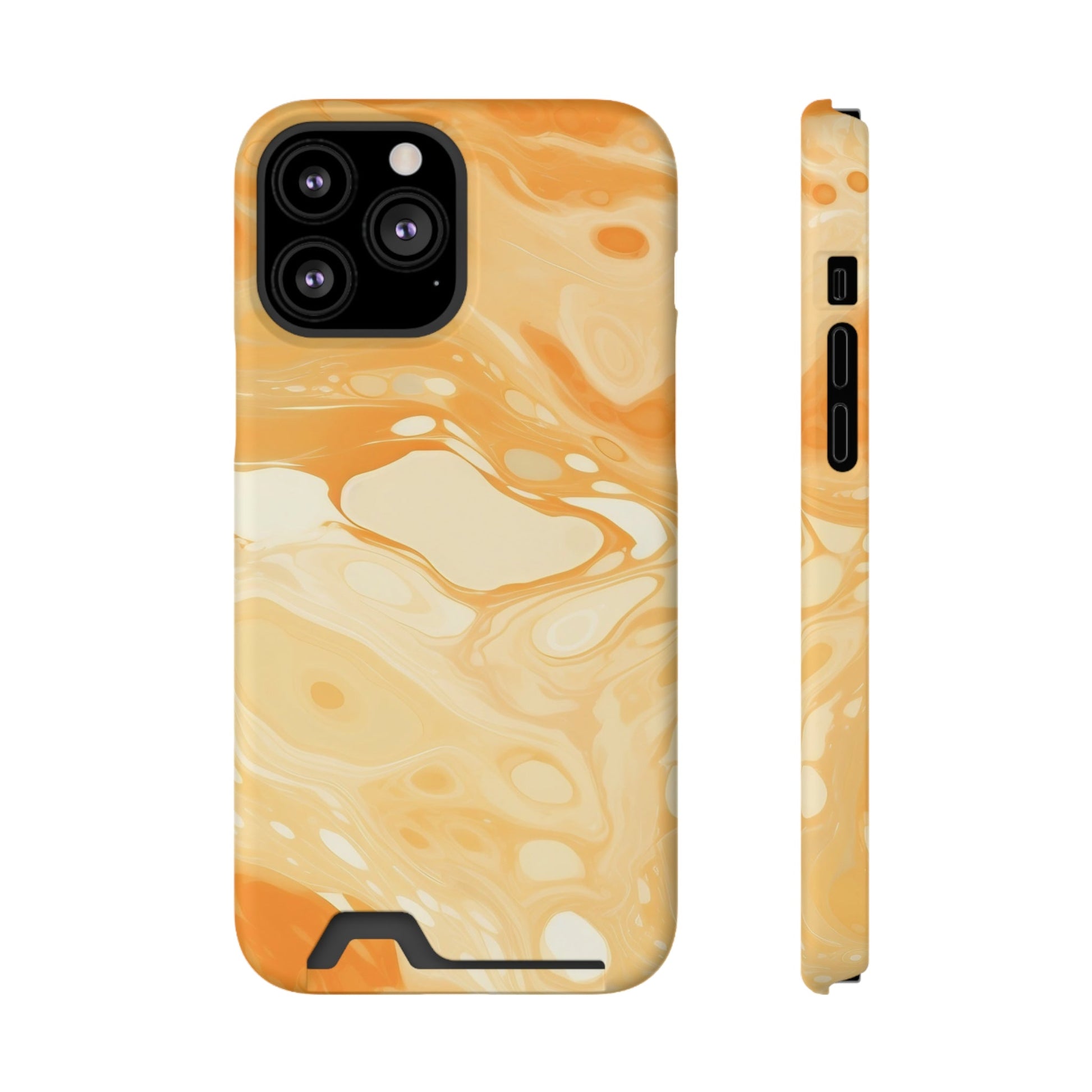 Orange Marble Cardholder Phone Case, Artsulli - Art is Long, Life is Short, Phone Case, Size, iPhone 13 Pro Max, Surface, Matte, Shape, With gift packaging, 29033529949746550208