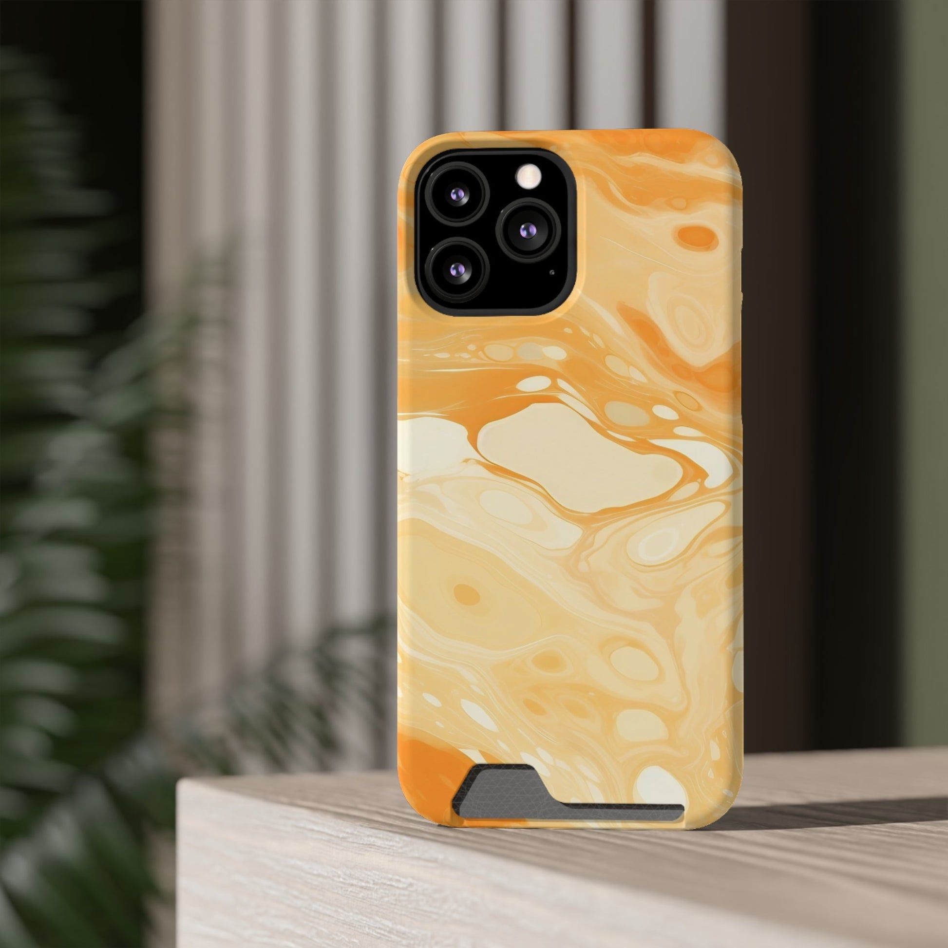Orange Marble Cardholder Phone Case, Artsulli - Art is Long, Life is Short, Phone Case, , , , , , , 