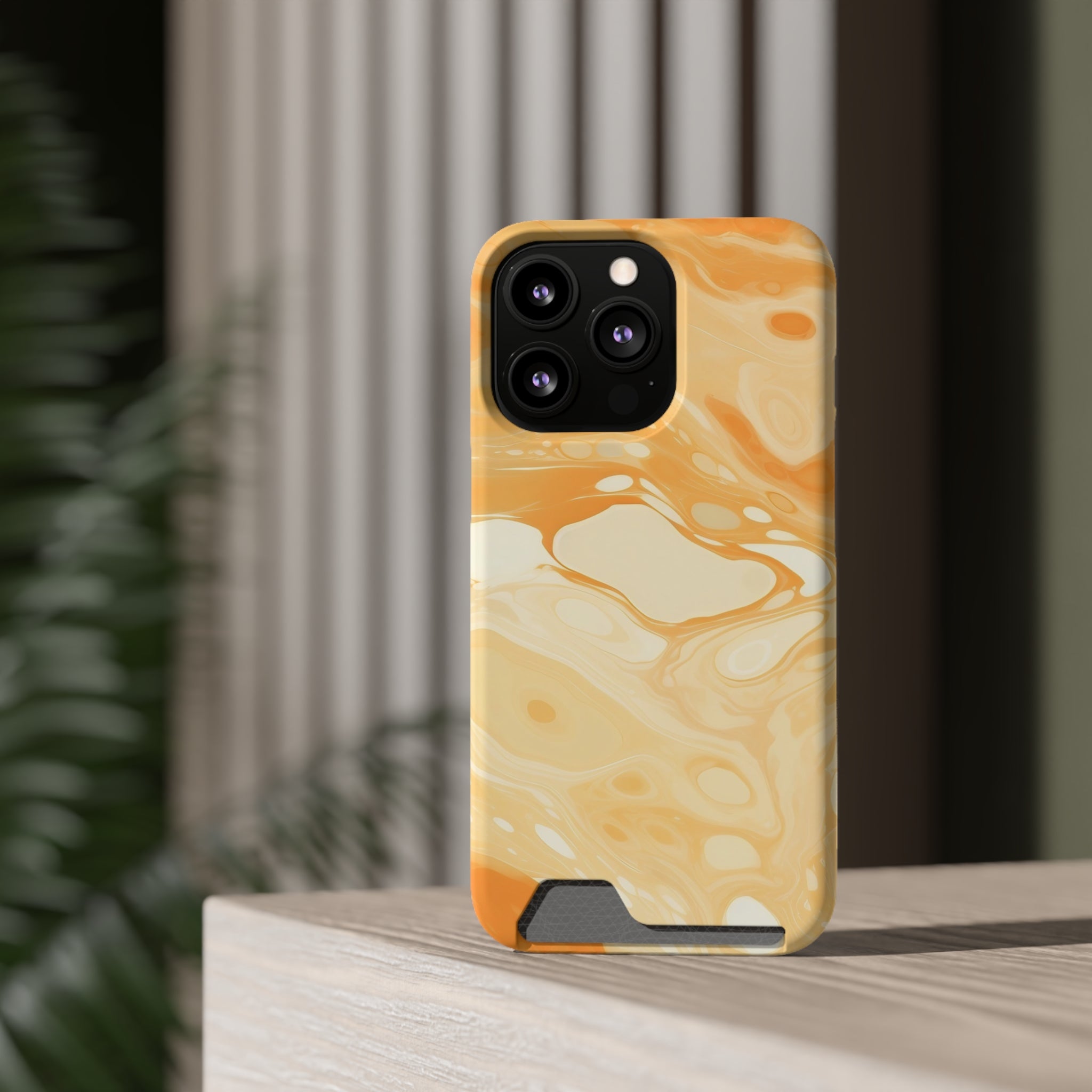 Orange Marble Cardholder Phone Case, Artsulli - Art is Long, Life is Short, Phone Case, , , , , , , 