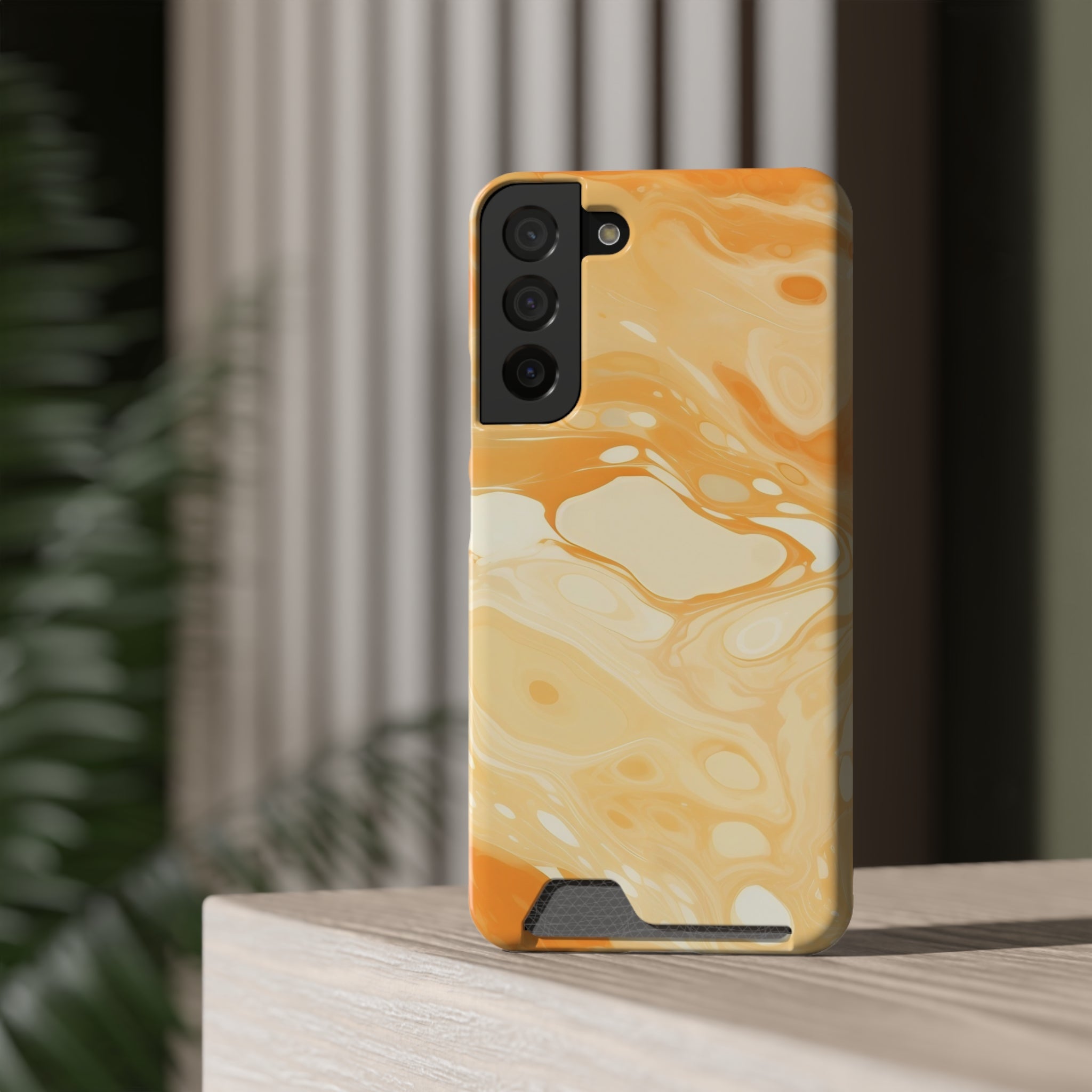 Orange Marble Cardholder Phone Case, Artsulli - Art is Long, Life is Short, Phone Case, , , , , , , 