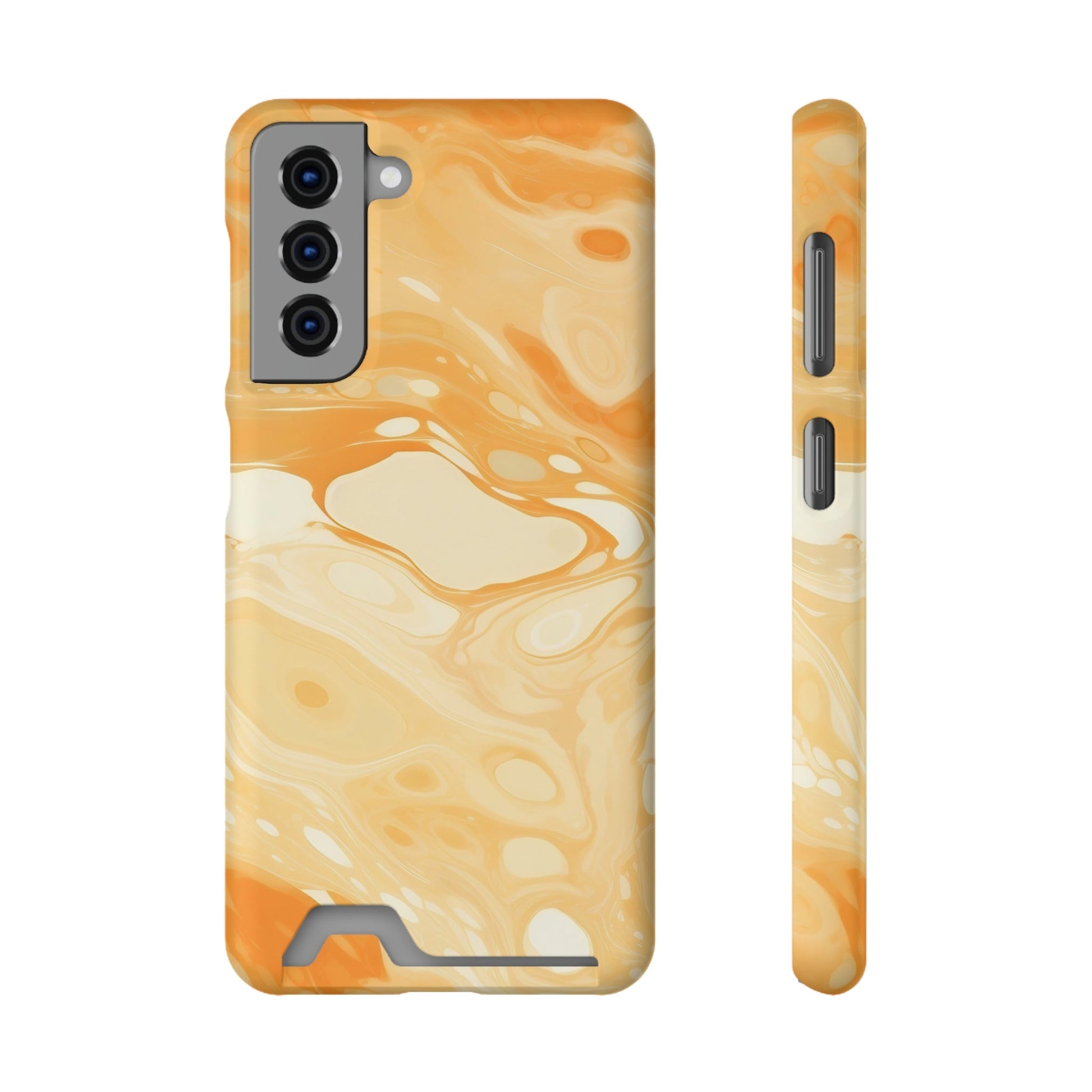 Orange Marble Cardholder Phone Case, Artsulli - Art is Long, Life is Short, Phone Case, Size, Samsung Galaxy S21, Surface, Matte, Shape, With gift packaging, 26263540323331664529
