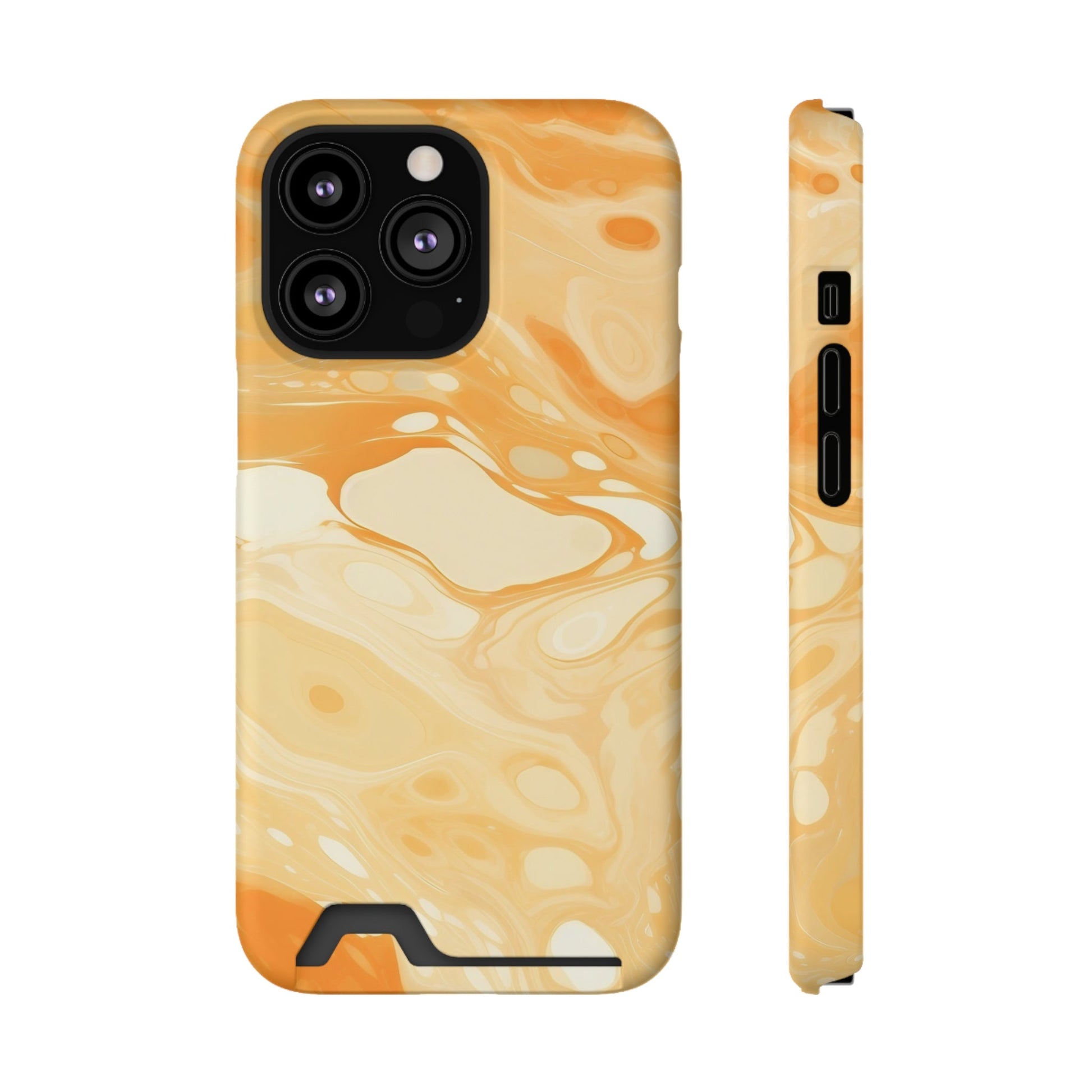 Orange Marble Cardholder Phone Case, Artsulli - Art is Long, Life is Short, Phone Case, Size, iPhone 13 Pro, Surface, Matte, Shape, Without gift packaging, 16548223724032477103