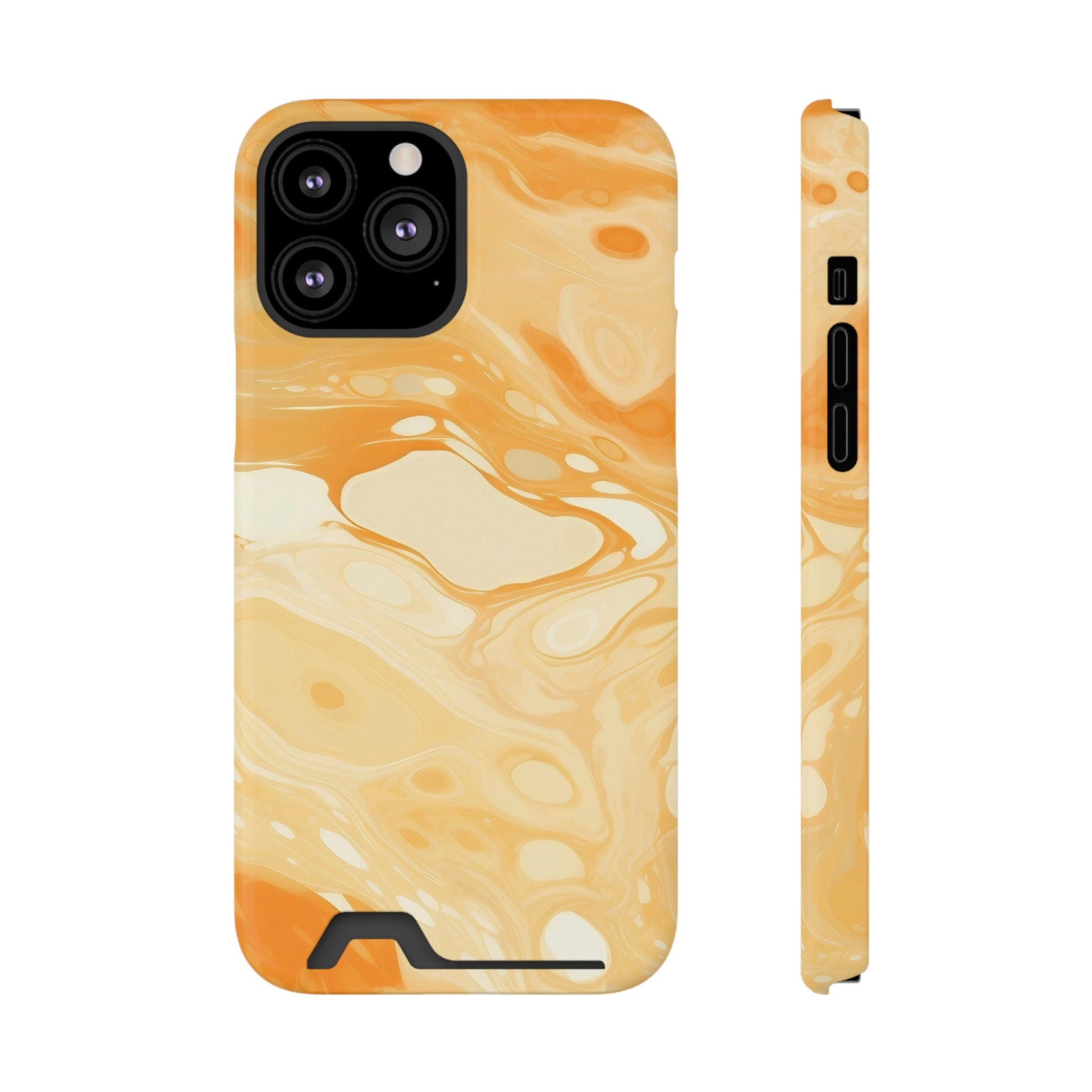 Orange Marble Cardholder Phone Case, Artsulli - Art is Long, Life is Short, Phone Case, Size, iPhone 13 Pro Max, Surface, Glossy, Shape, Without gift packaging, 87784338447717541669