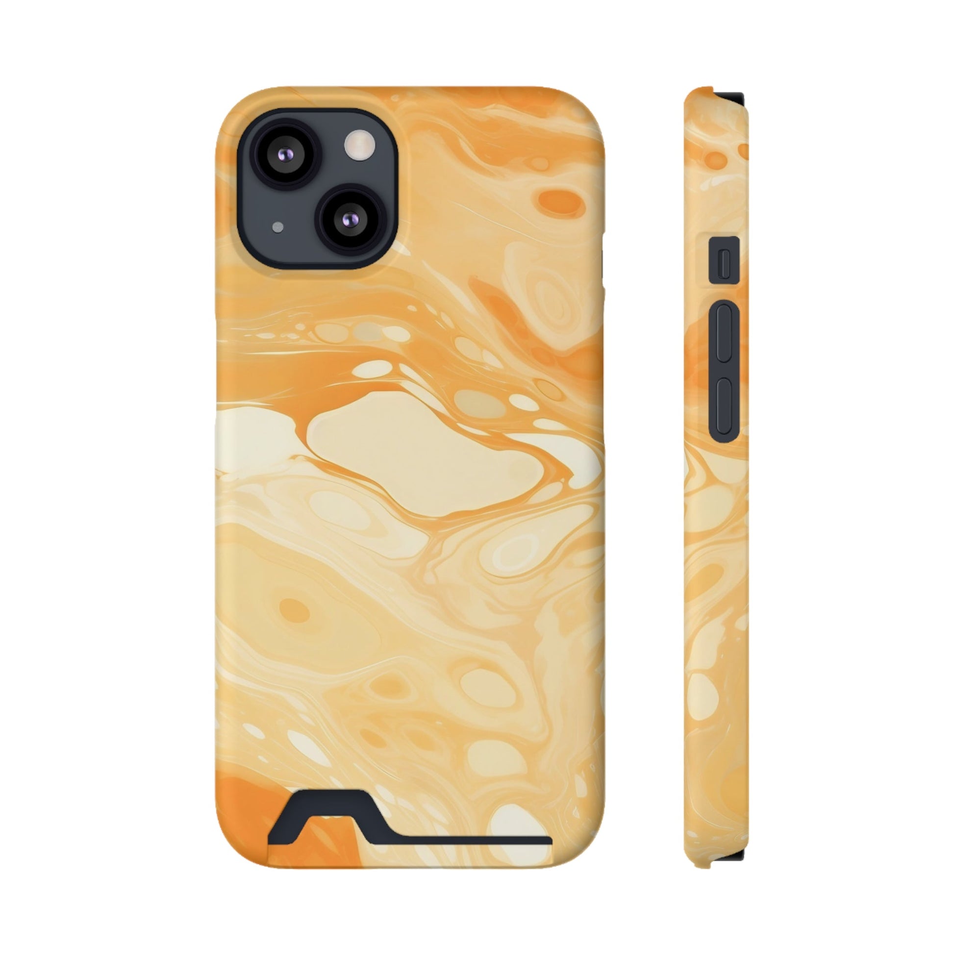 Orange Marble Cardholder Phone Case, Artsulli - Art is Long, Life is Short, Phone Case, Size, iPhone 13, Surface, Matte, Shape, Without gift packaging, 26335227841135761317