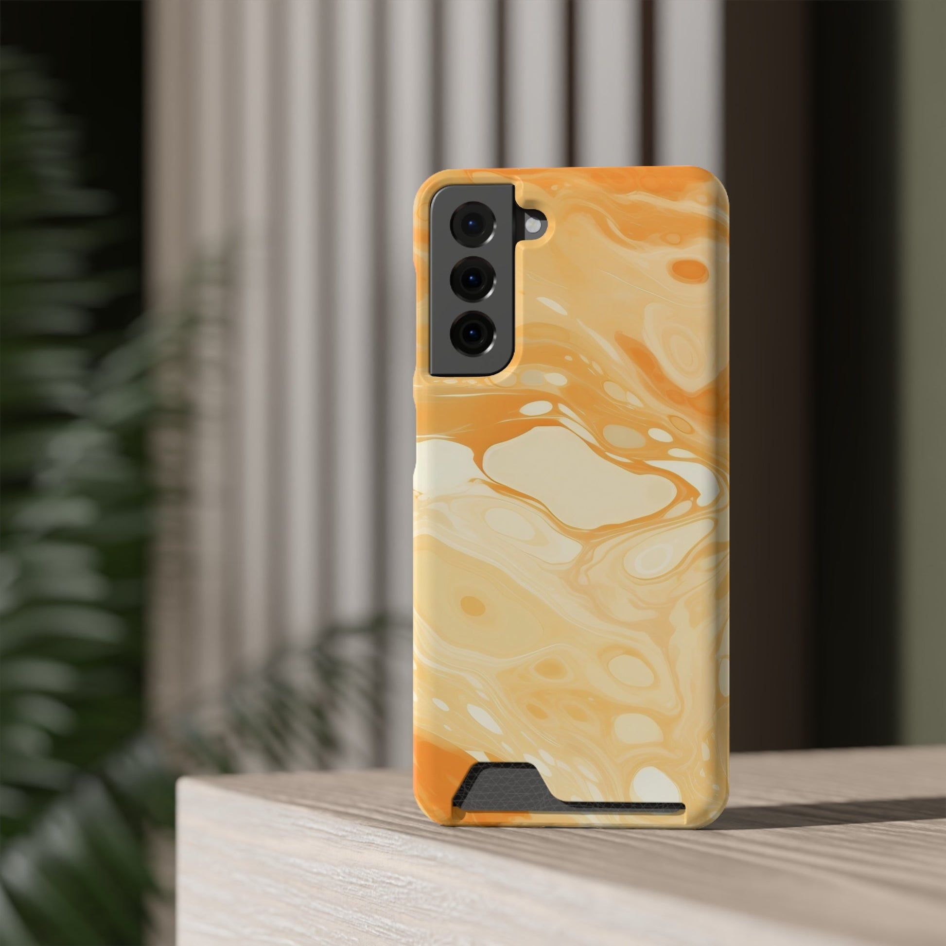 Orange Marble Cardholder Phone Case, Artsulli - Art is Long, Life is Short, Phone Case, , , , , , , 