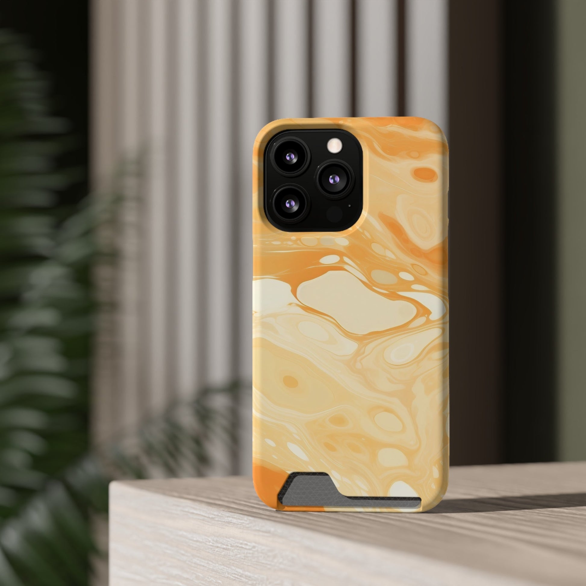 Orange Marble Cardholder Phone Case, Artsulli - Art is Long, Life is Short, Phone Case, , , , , , , 