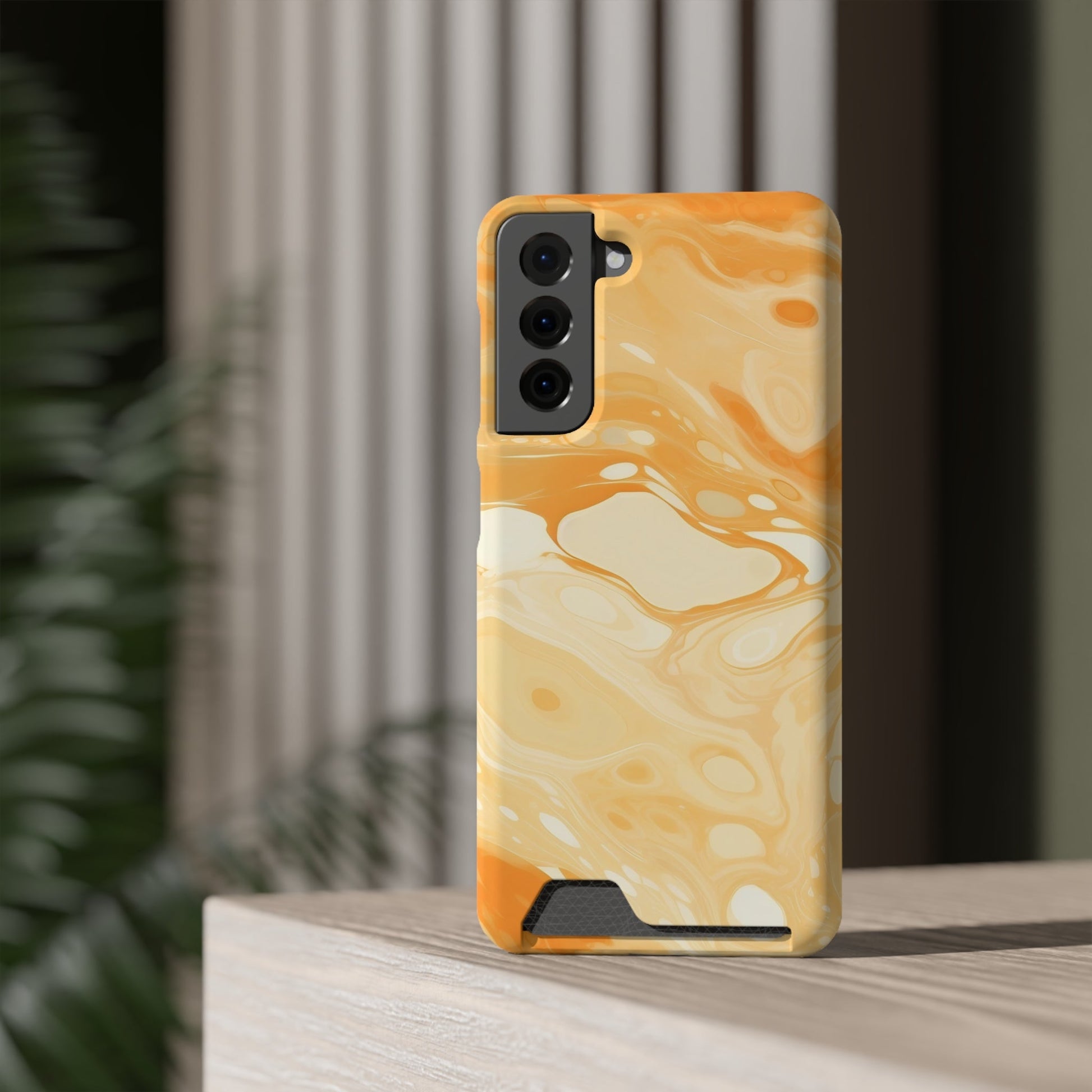 Orange Marble Cardholder Phone Case, Artsulli - Art is Long, Life is Short, Phone Case, , , , , , , 