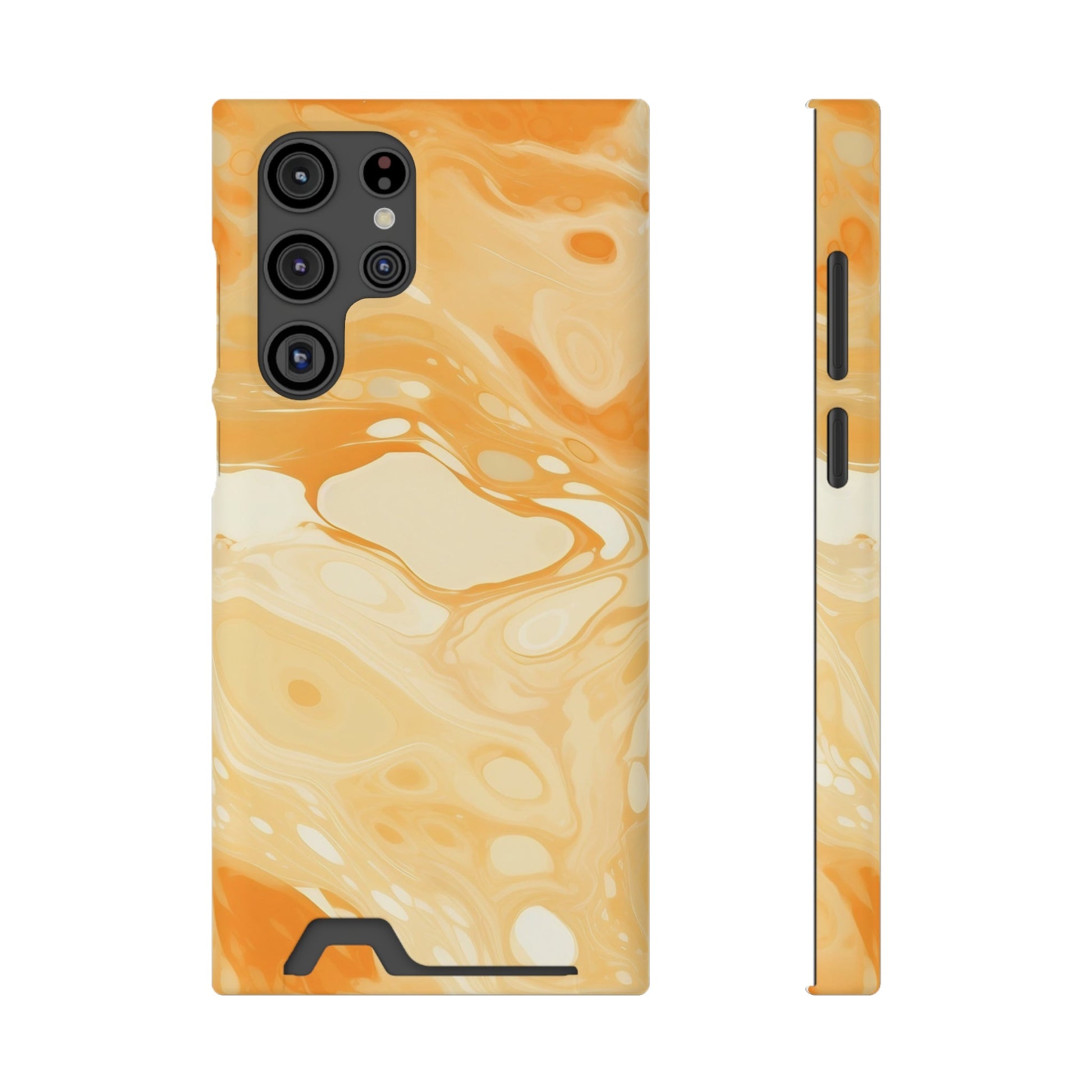 Orange Marble Cardholder Phone Case, Artsulli - Art is Long, Life is Short, Phone Case, Size, Samsung Galaxy S22 Ultra, Surface, Matte, Shape, With gift packaging, 22213770797834412311