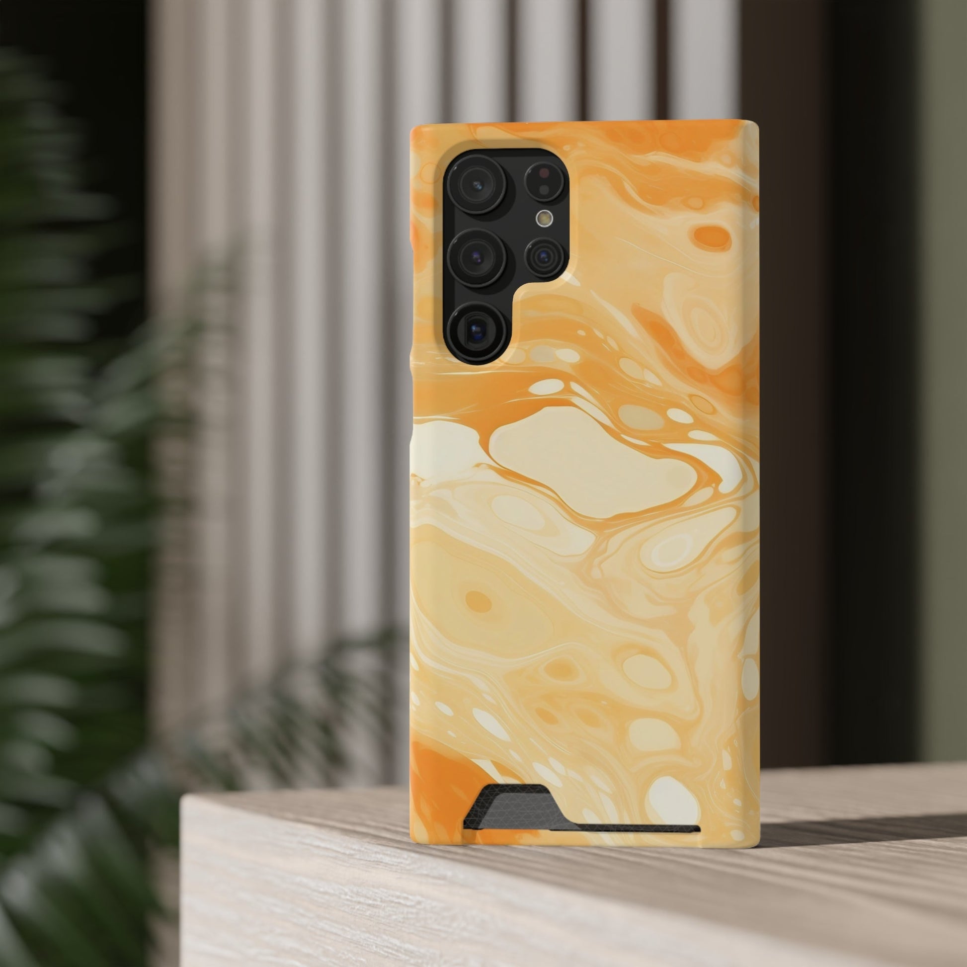 Orange Marble Cardholder Phone Case, Artsulli - Art is Long, Life is Short, Phone Case, , , , , , , 