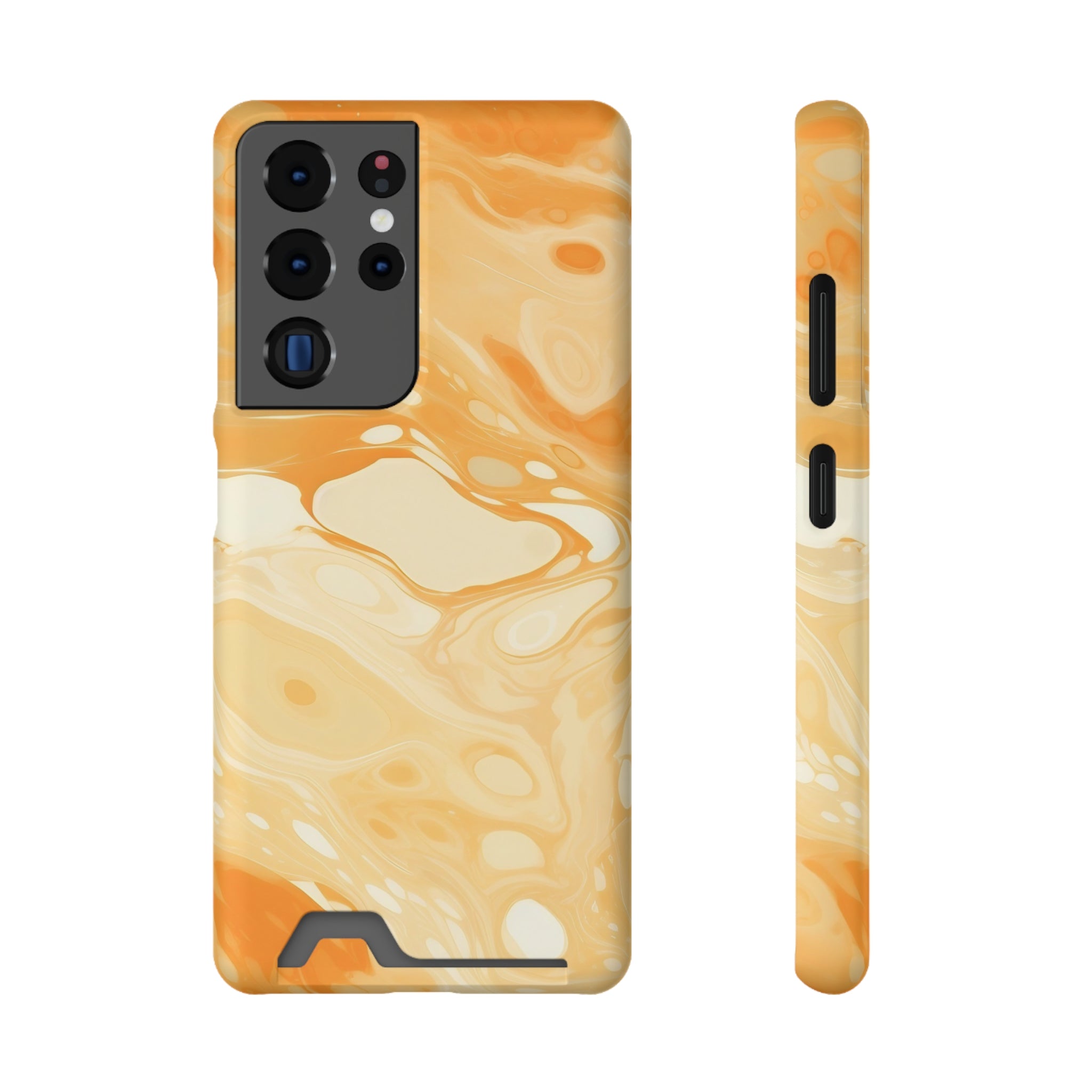 Orange Marble Cardholder Phone Case, Artsulli - Art is Long, Life is Short, Phone Case, Size, Samsung Galaxy S21 Ultra, Surface, Matte, Shape, Without gift packaging, 17959153316076537333