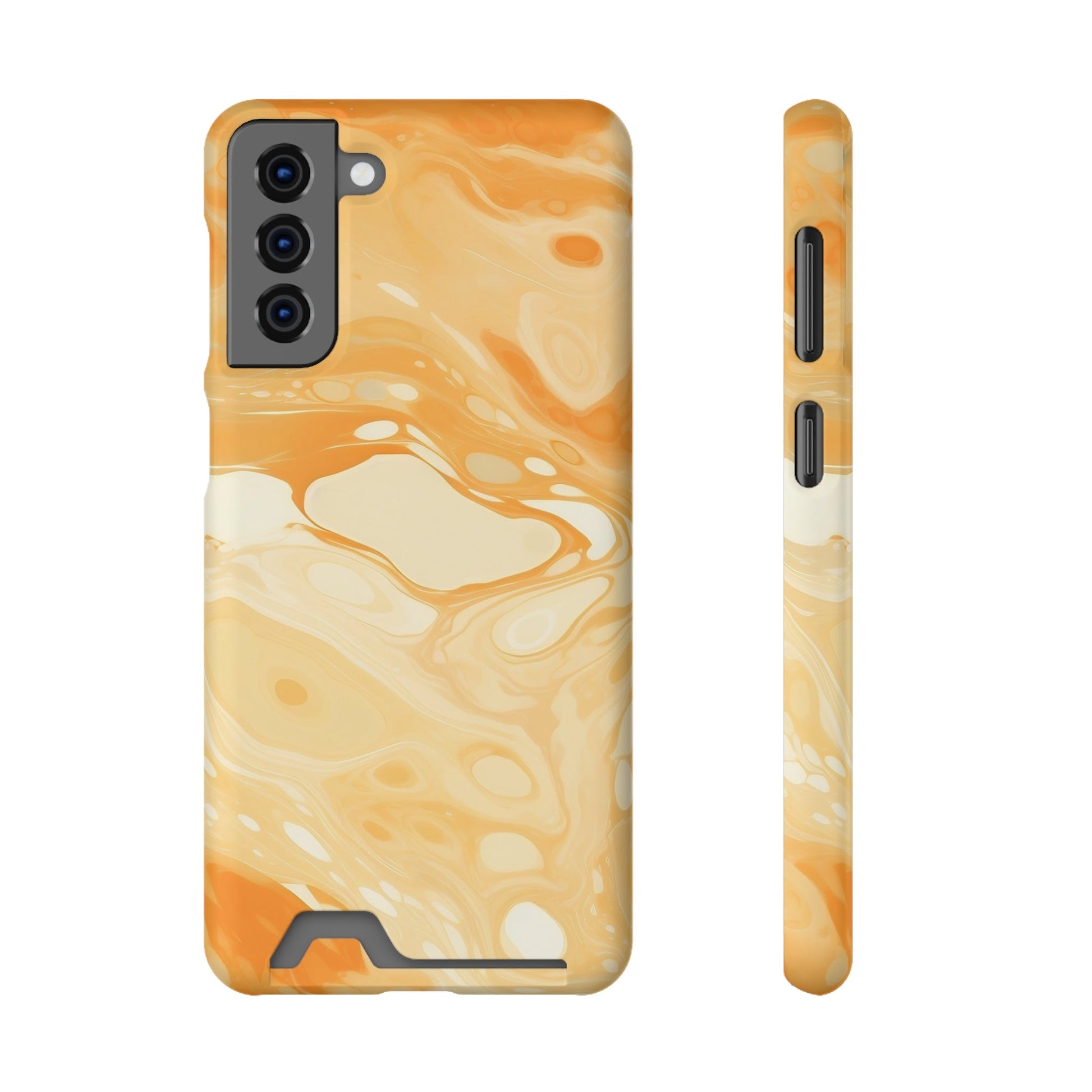 Orange Marble Cardholder Phone Case, Artsulli - Art is Long, Life is Short, Phone Case, Size, Samsung Galaxy S21 Plus, Surface, Matte, Shape, Without gift packaging, 11143104780202324955