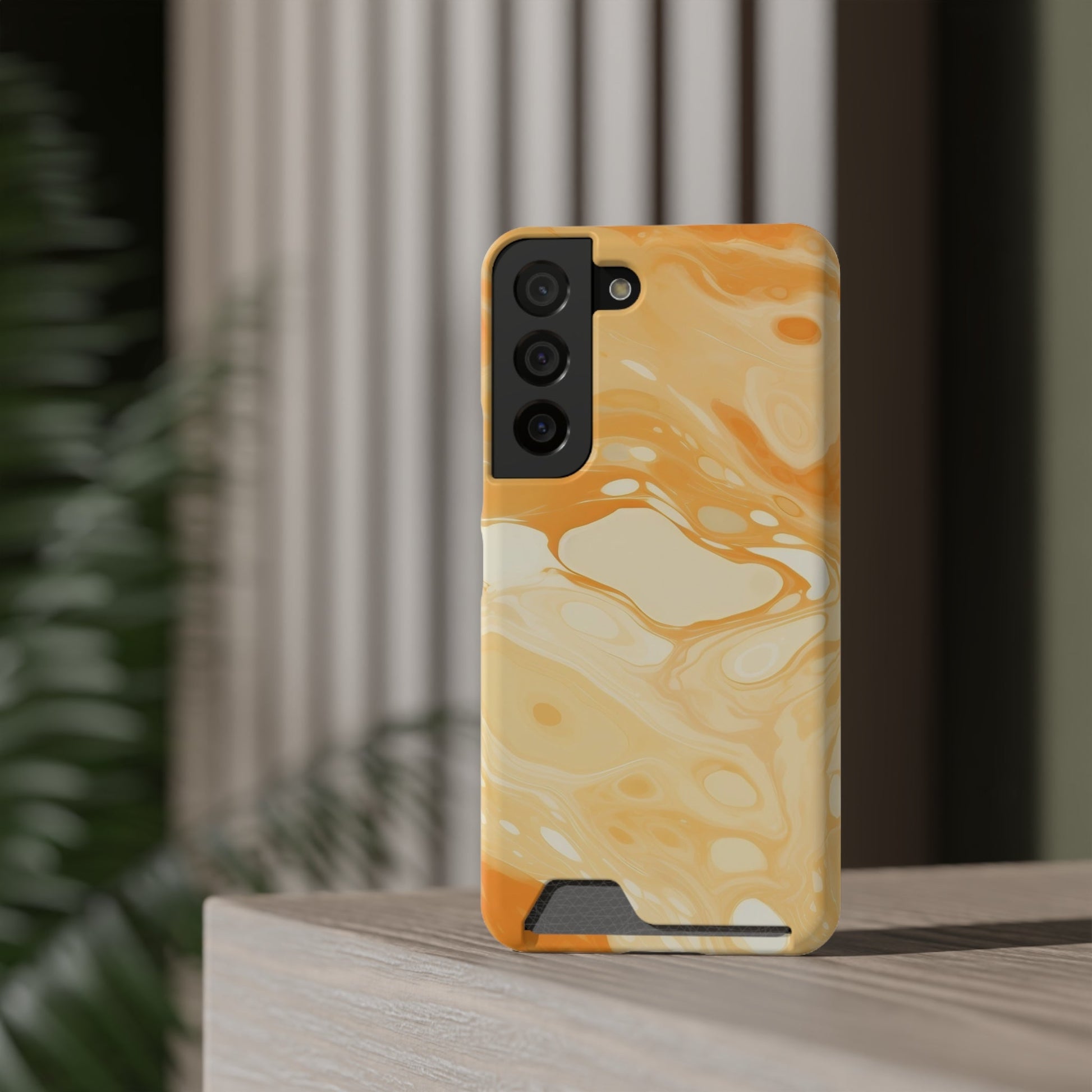 Orange Marble Cardholder Phone Case, Artsulli - Art is Long, Life is Short, Phone Case, , , , , , , 