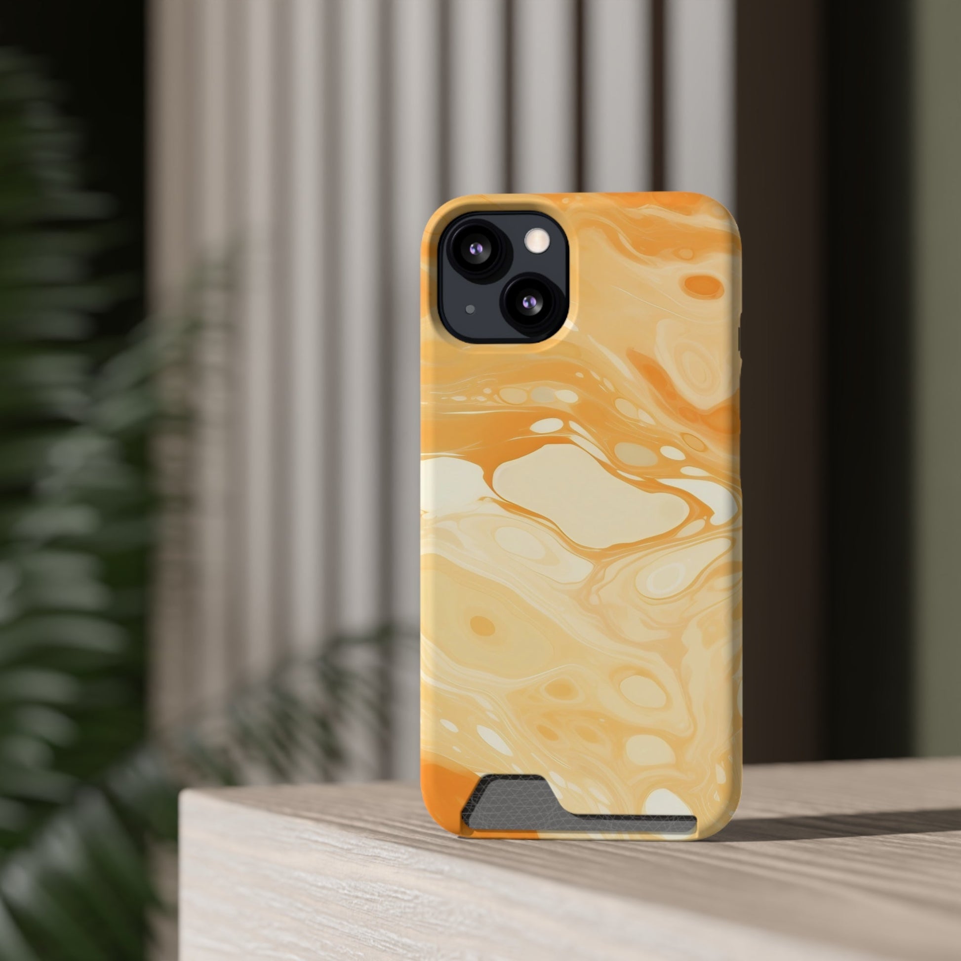 Orange Marble Cardholder Phone Case, Artsulli - Art is Long, Life is Short, Phone Case, , , , , , , 