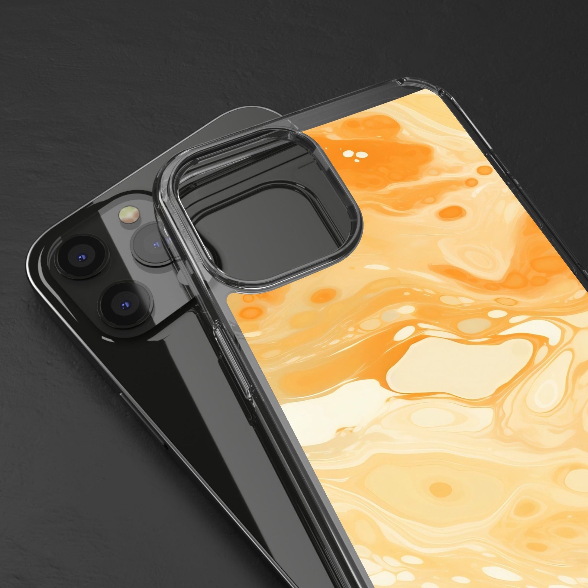 Orange Marble Clear Case, Artsulli - Art is Long, Life is Short, Phone Case, , , , , , , 