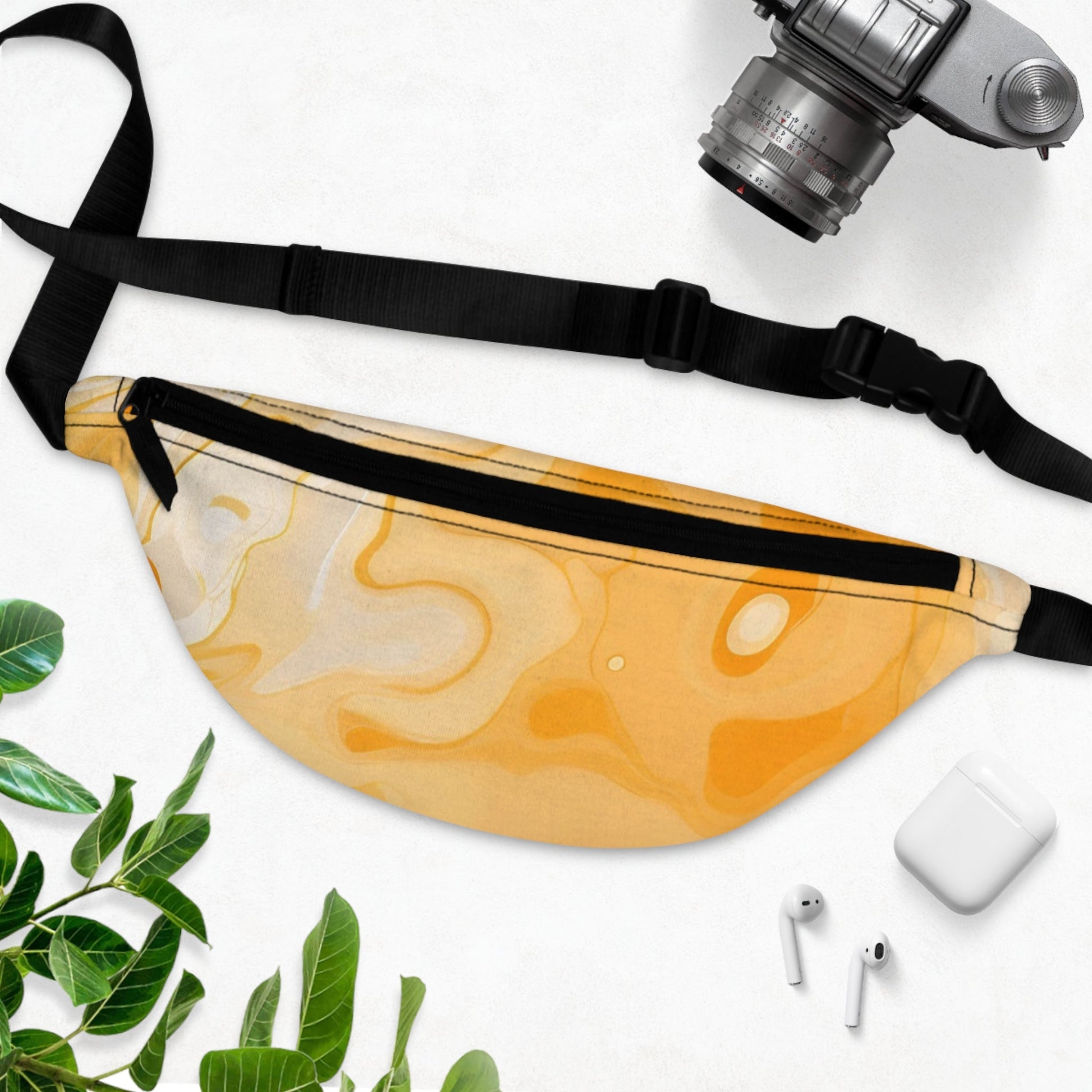 Orange Marble Fanny Pack, Artsulli - Art is Long, Life is Short, Bags, , , , , , , 