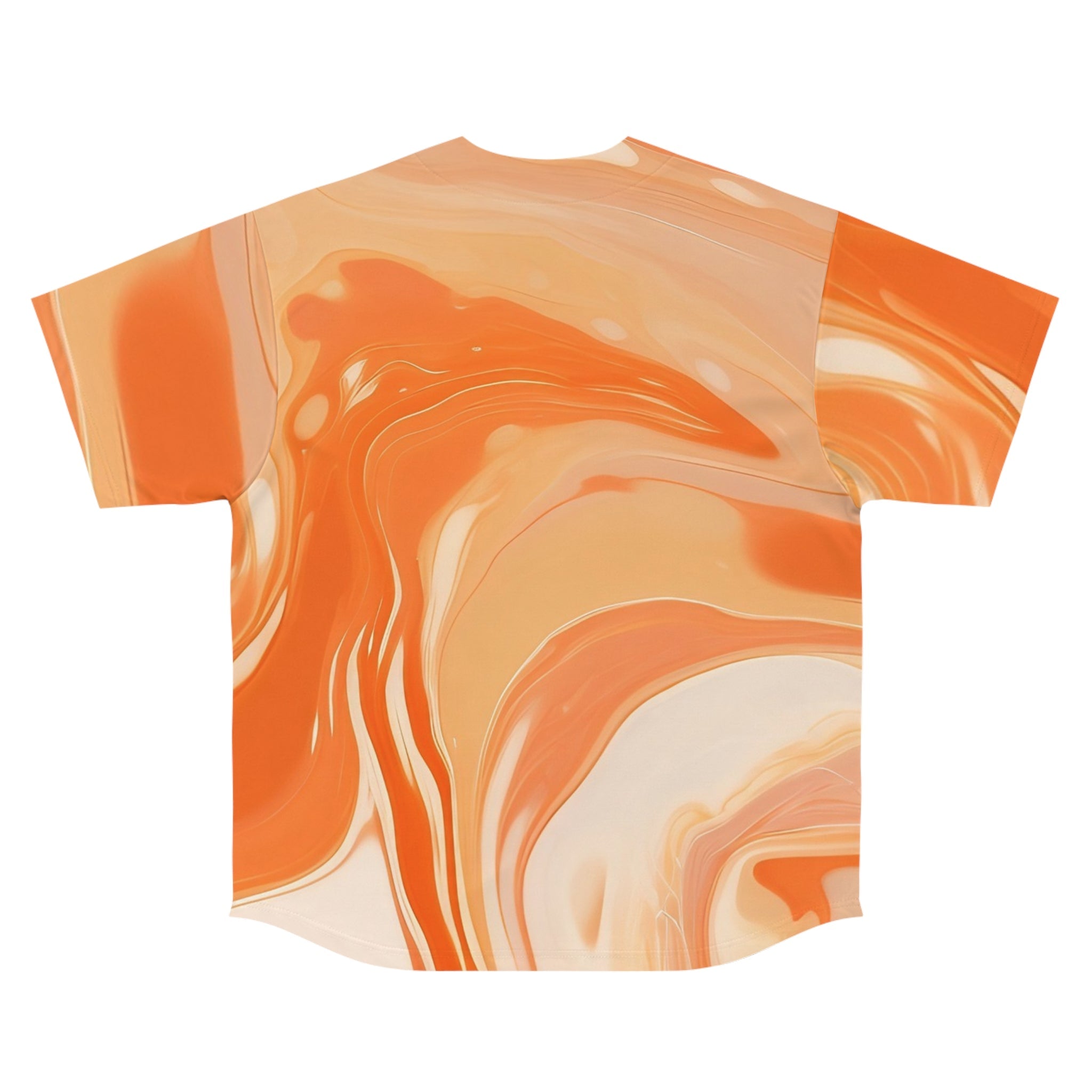Orange Marble Swirl Baseball Jersey, Artsulli - Art is Long, Life is Short, All Over Prints, , , , , , , 