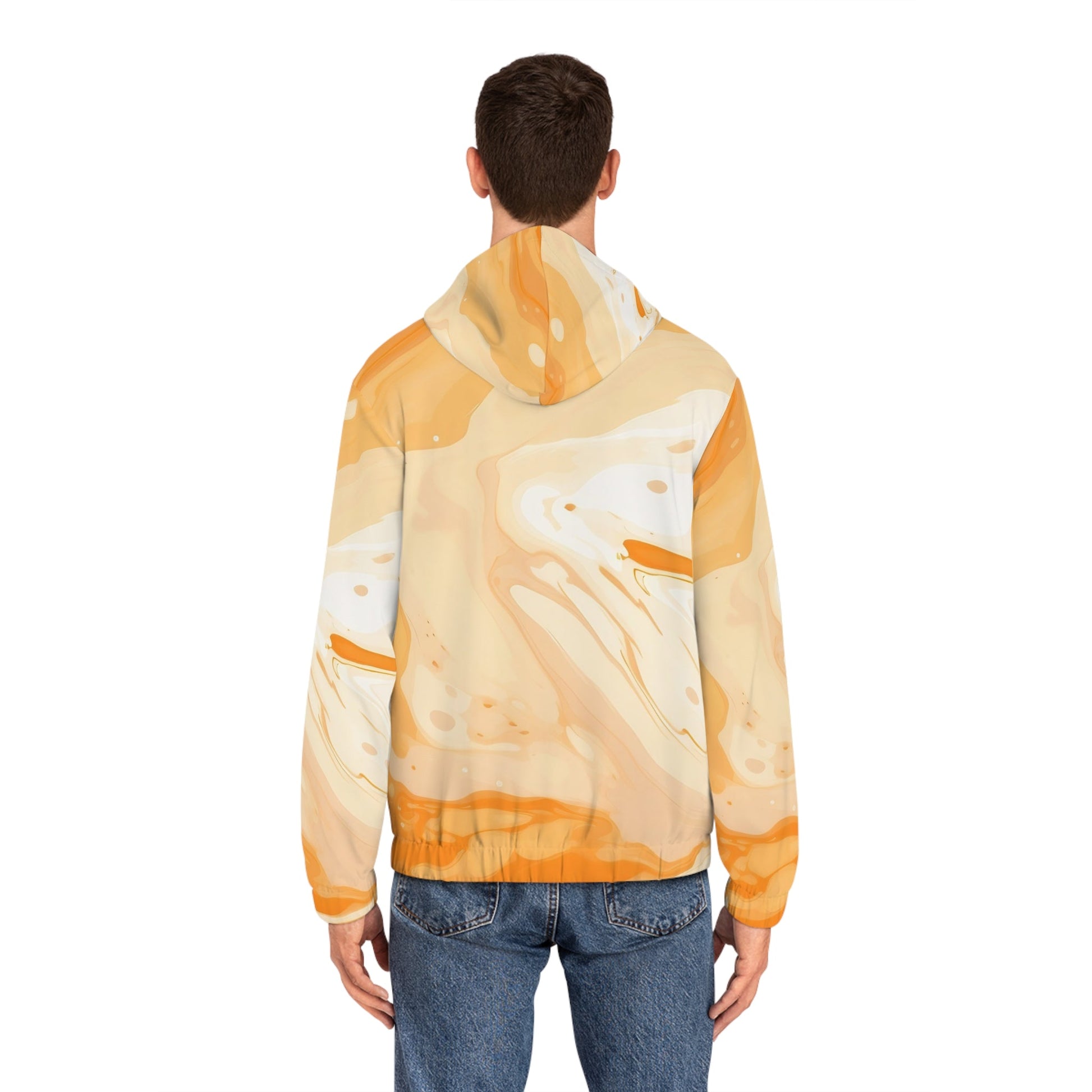 Orange Marble Zip Up Windbreaker, Artsulli - Art is Long, Life is Short, All Over Prints, , , , , , , 