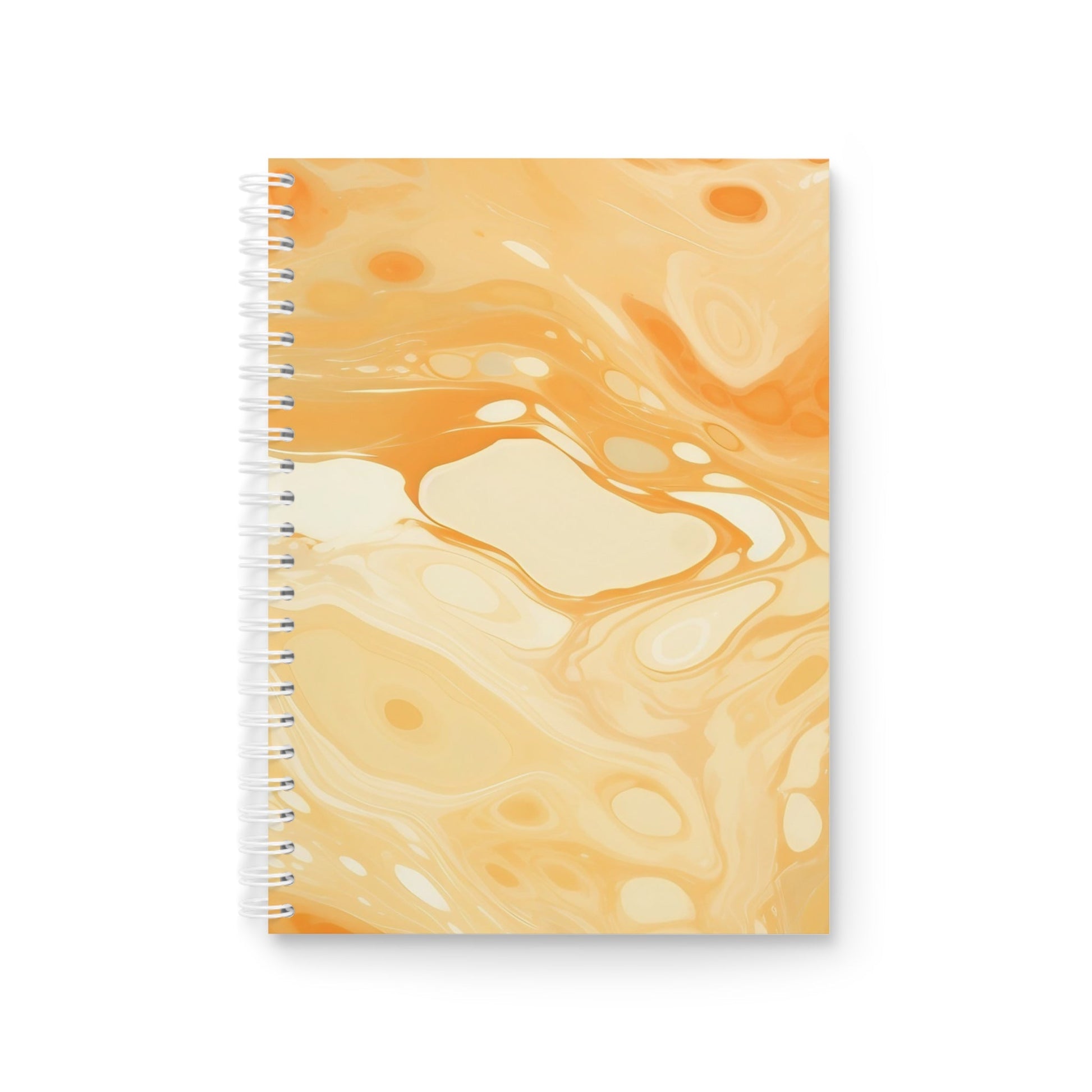 Printify Orange Marbled Wide-Ruled Spiral Notebook 2025