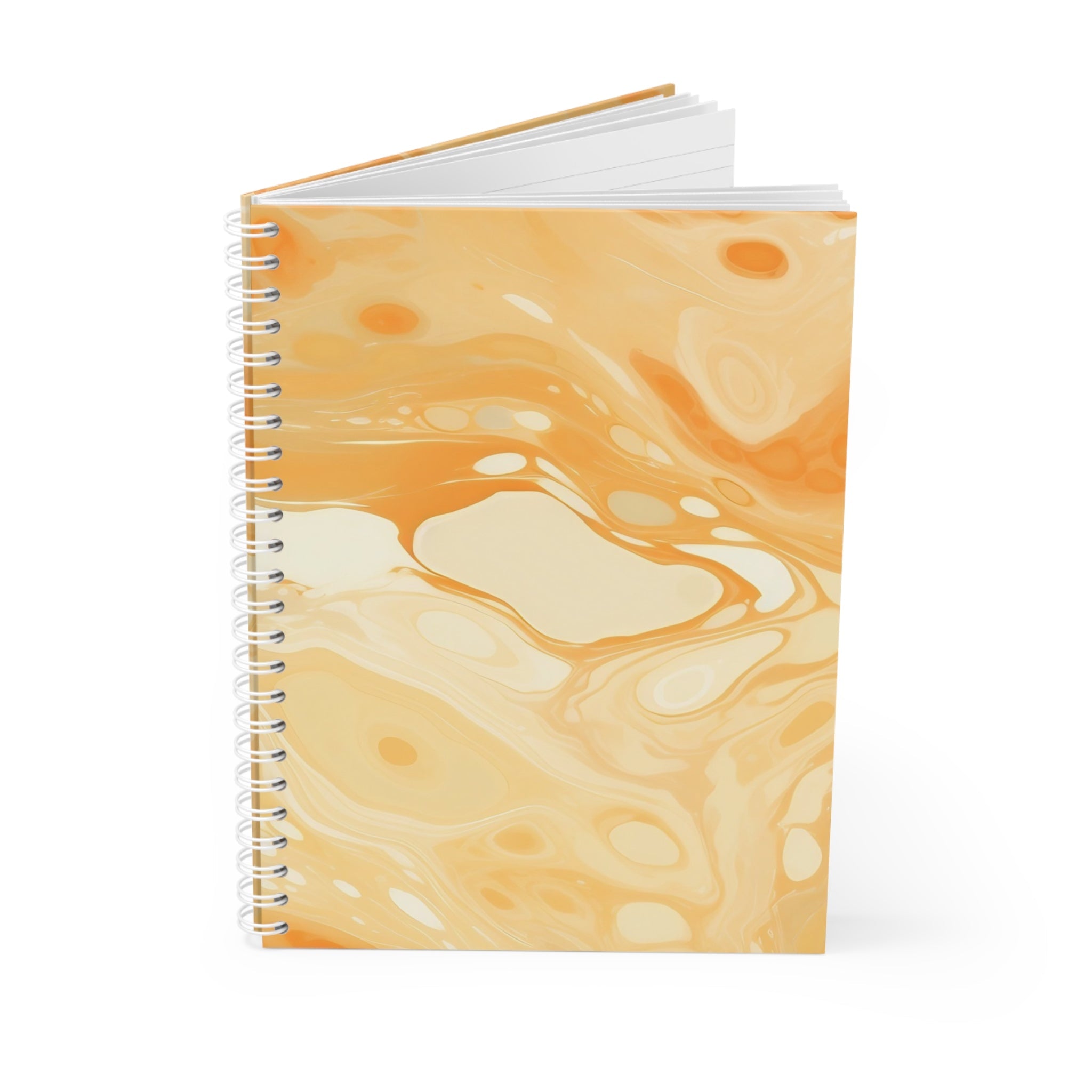 Printify Orange Marbled Wide-Ruled Spiral Notebook 2025