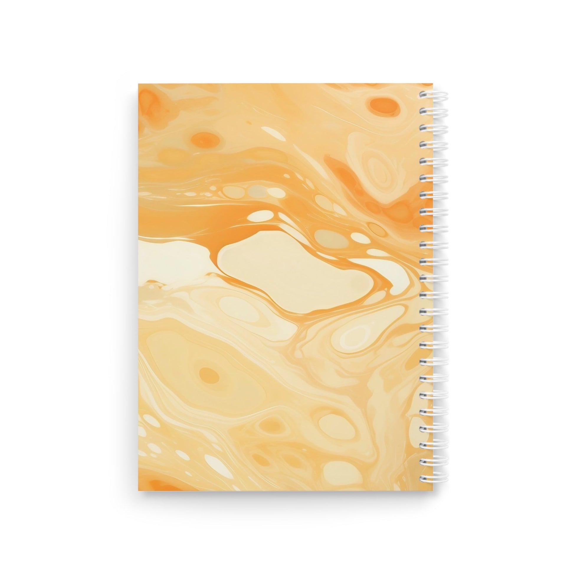 Printify Orange Marbled Wide-Ruled Spiral Notebook 2025
