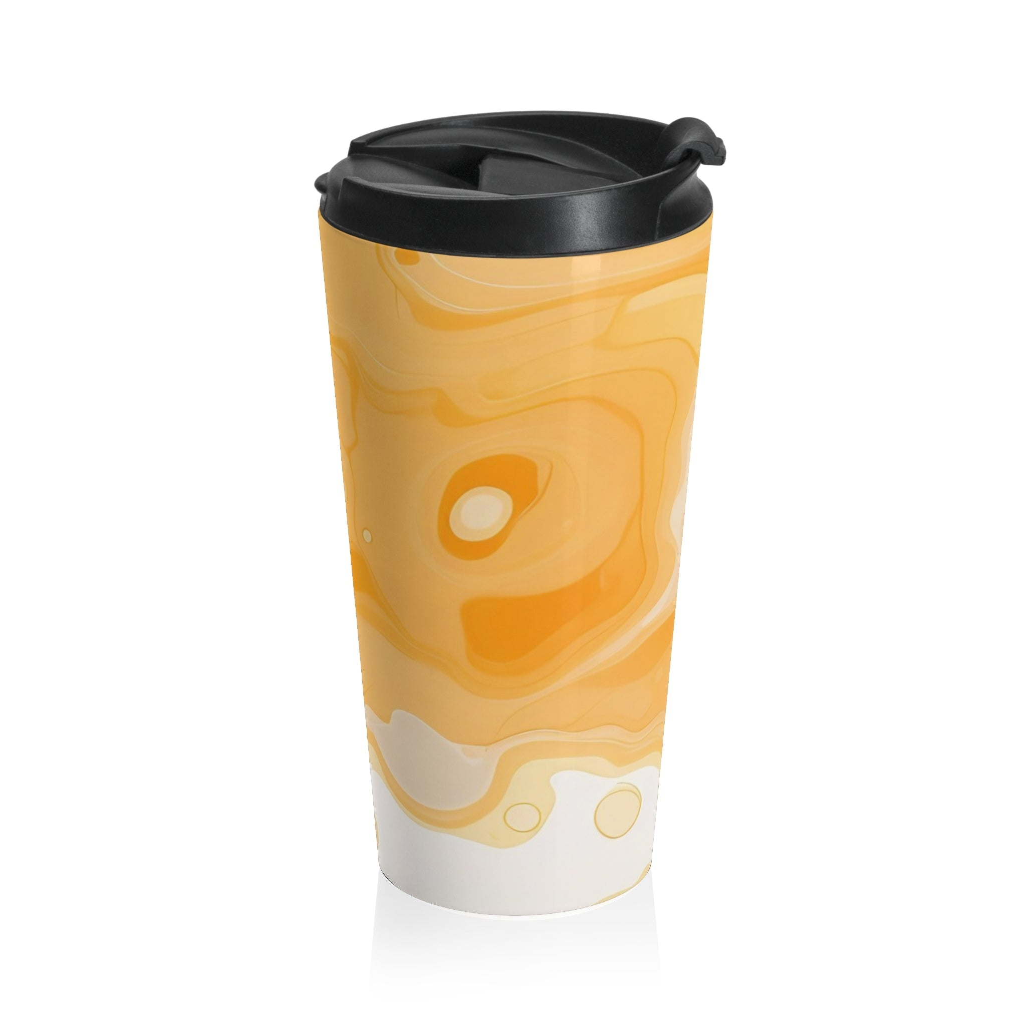 Orange Swirl Stainless Steel Travel Mug, Artsulli - Art is Long, Life is Short, Mug, , , , , , , 