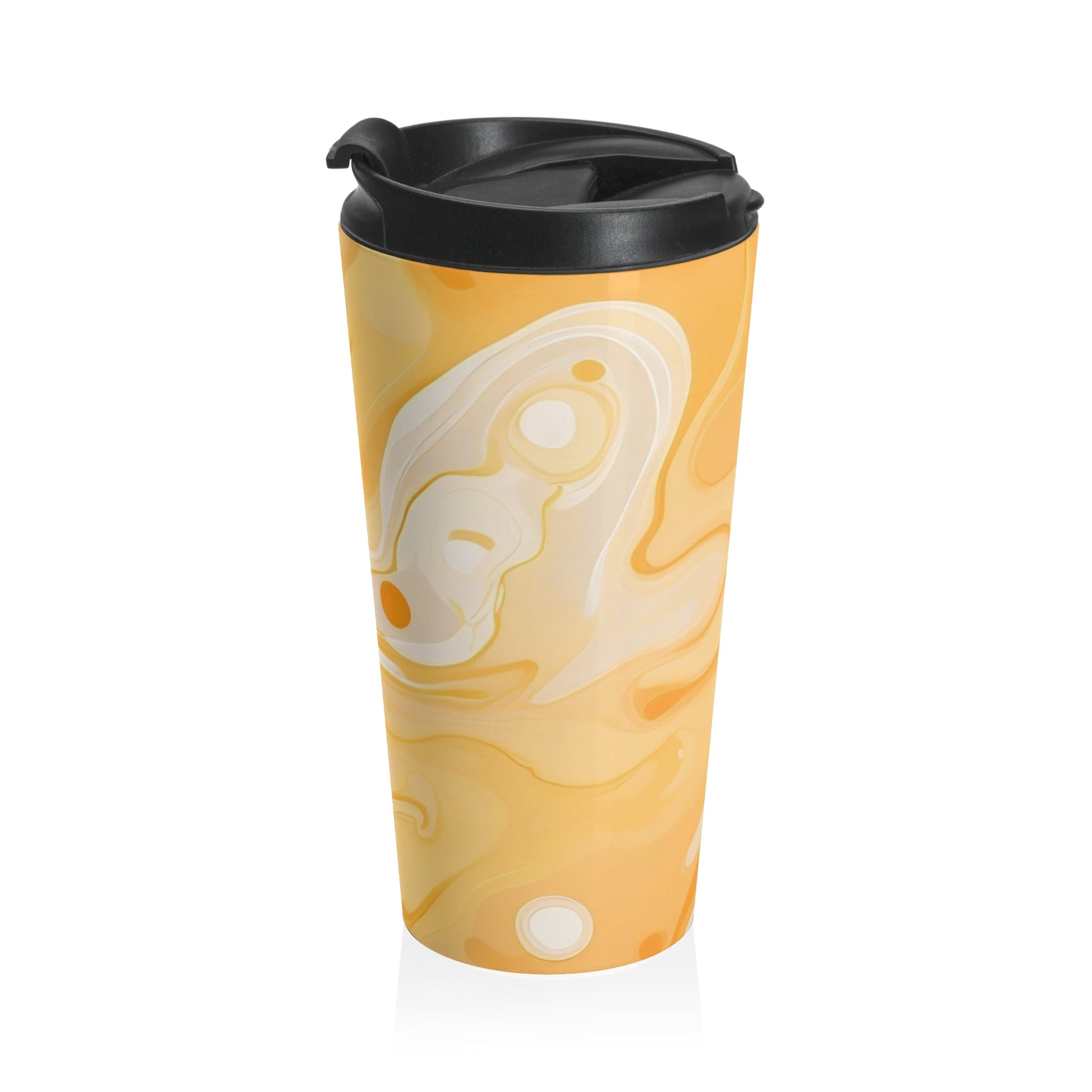 Orange Swirl Stainless Steel Travel Mug, Artsulli - Art is Long, Life is Short, Mug, , , , , , , 