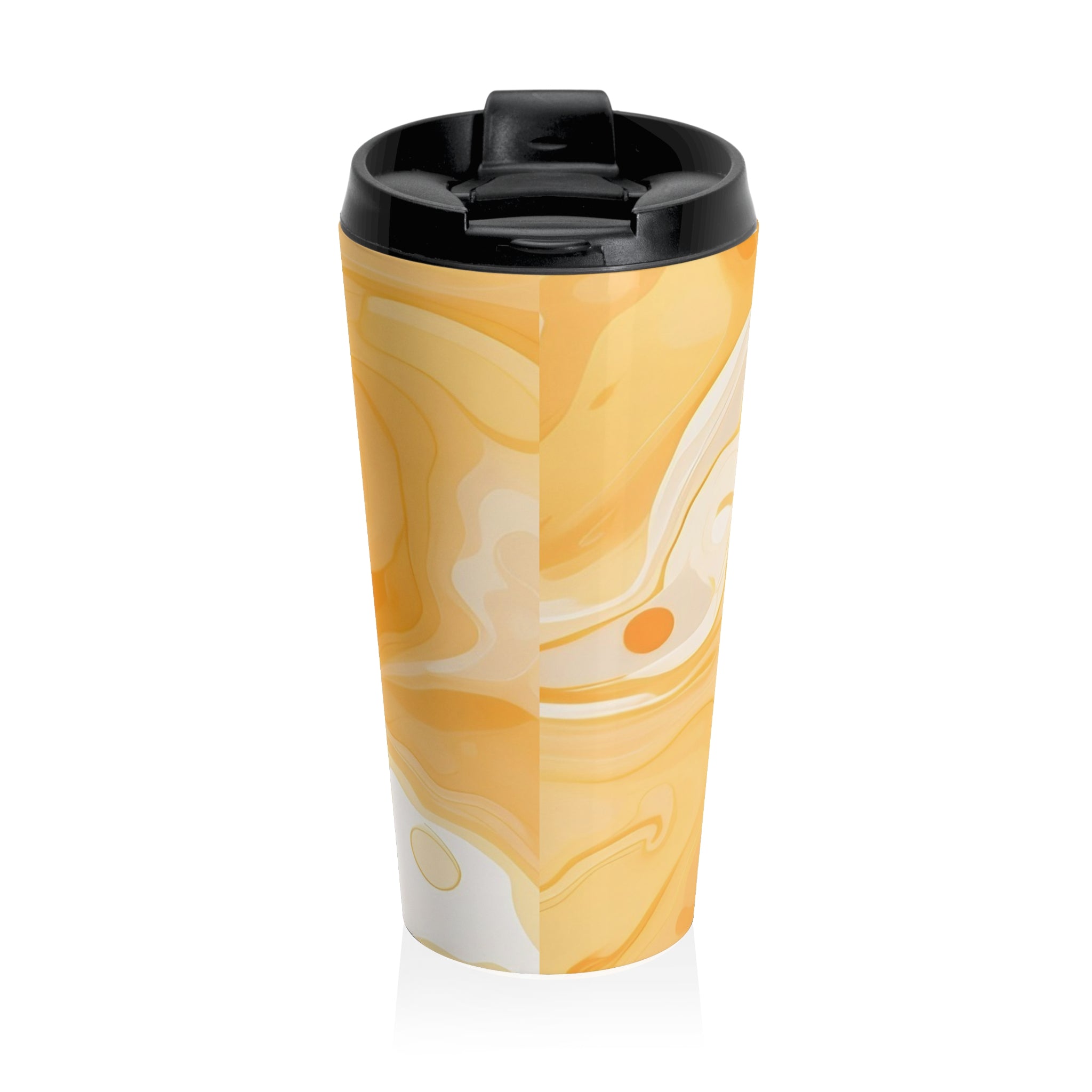 Orange Swirl Stainless Steel Travel Mug, Artsulli - Art is Long, Life is Short, Mug, , , , , , , 