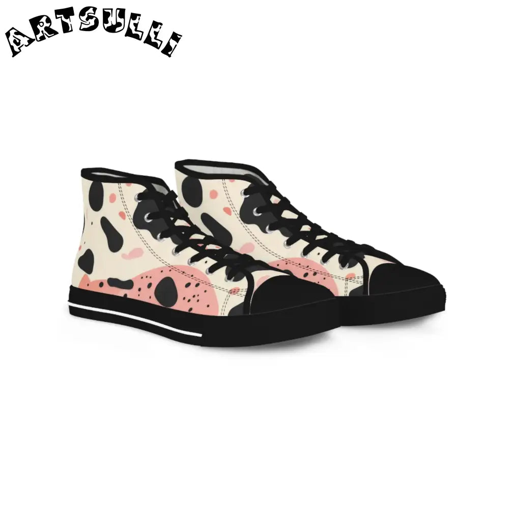 Organic Cow Print Breathable Polyester Canvas Sneakers, Artsulli - Art is Long, Life is Short, Shoes, Size, US 5, Color, Black sole, , , 85268442712354